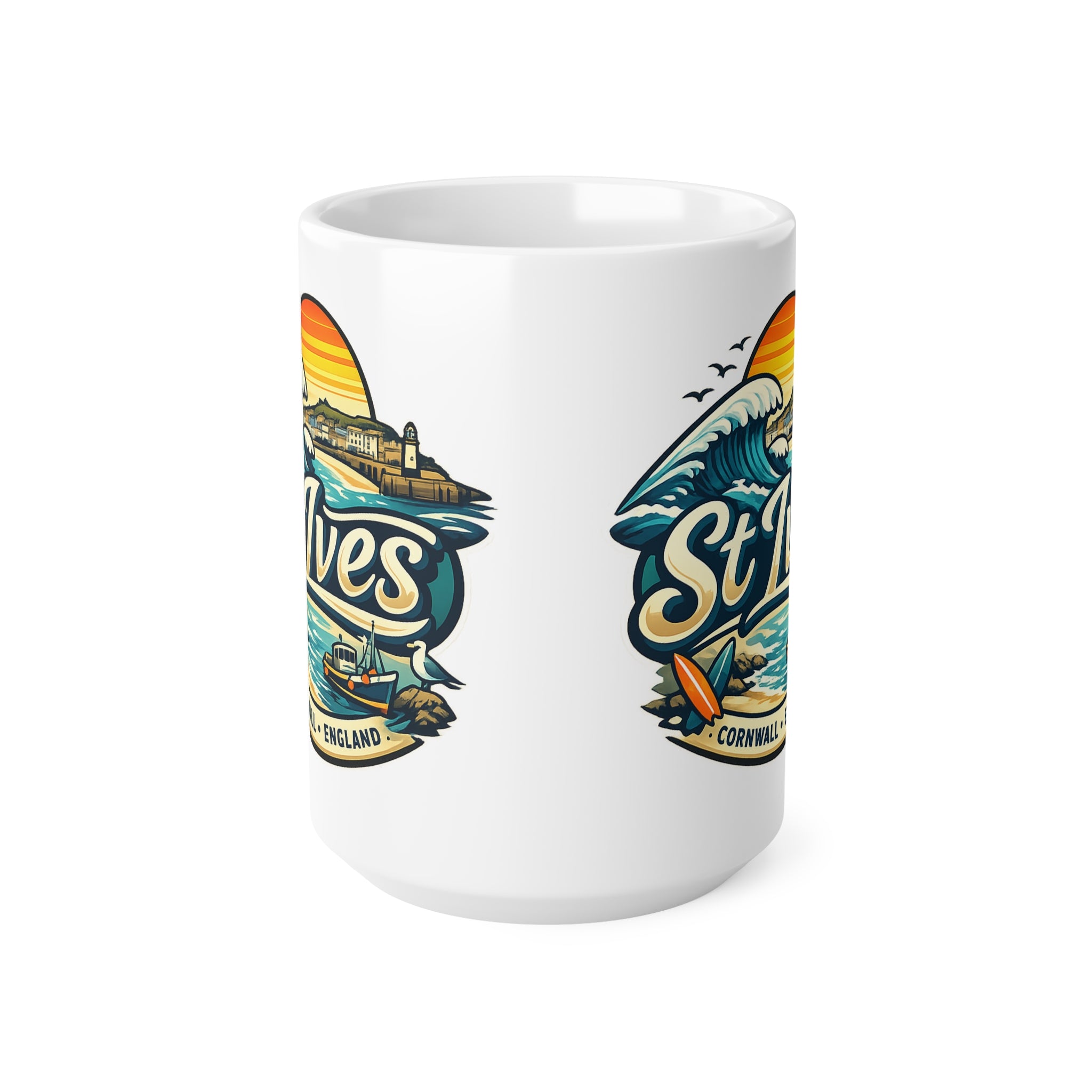St Ives Cornwall Surf Mug — Ceramic Coffee Cup (11oz & 15oz)