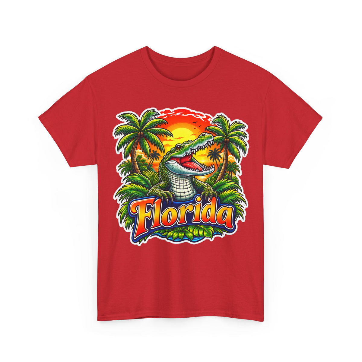 Florida Gator Sunset T-Shirt — Tropical Palm Beach Vacation Tee