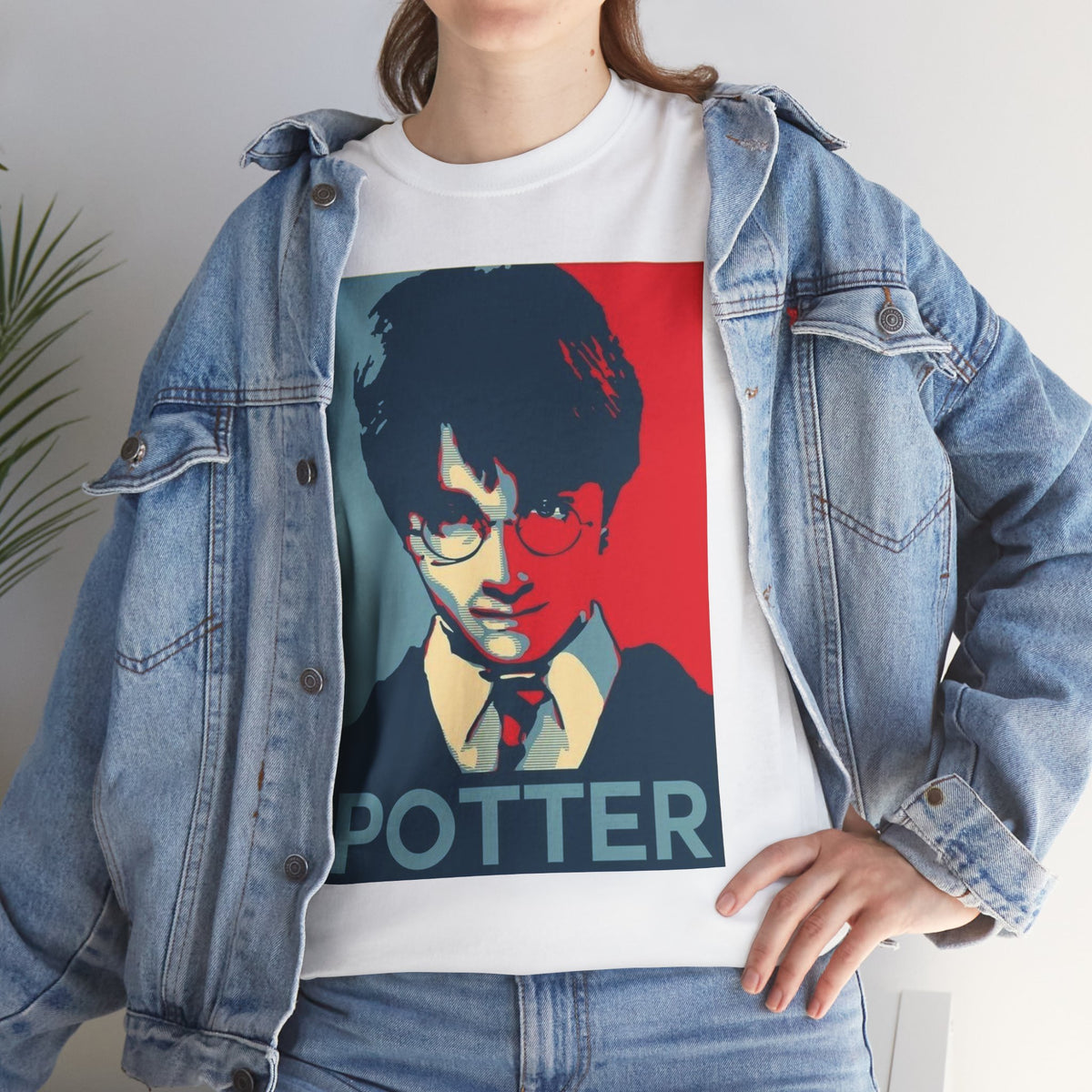 Harry Potter Inspired Vintage Wizard Portrait Cotton T‑Shirt — 'Potter' Graphic Tee