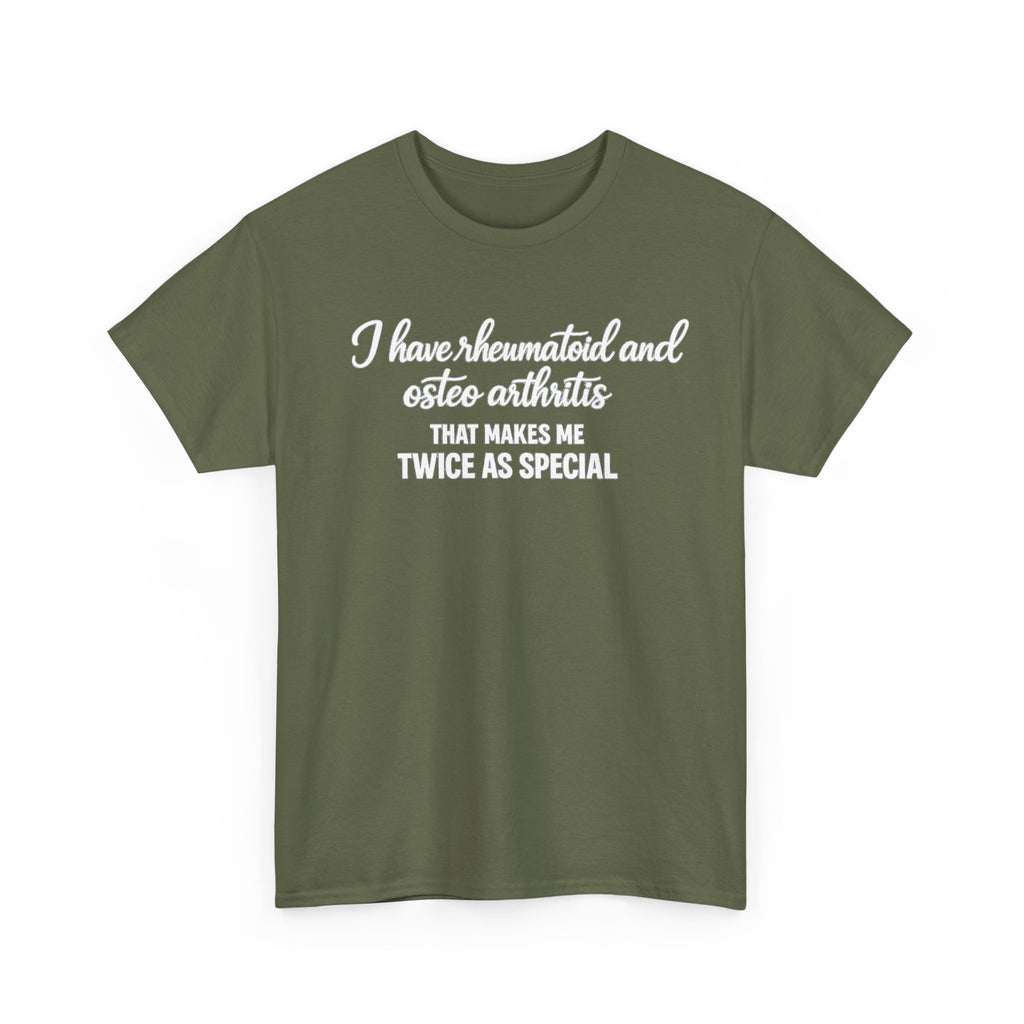 Rheumatoid & Osteoarthritis Awareness T-Shirt – "Twice As Special"