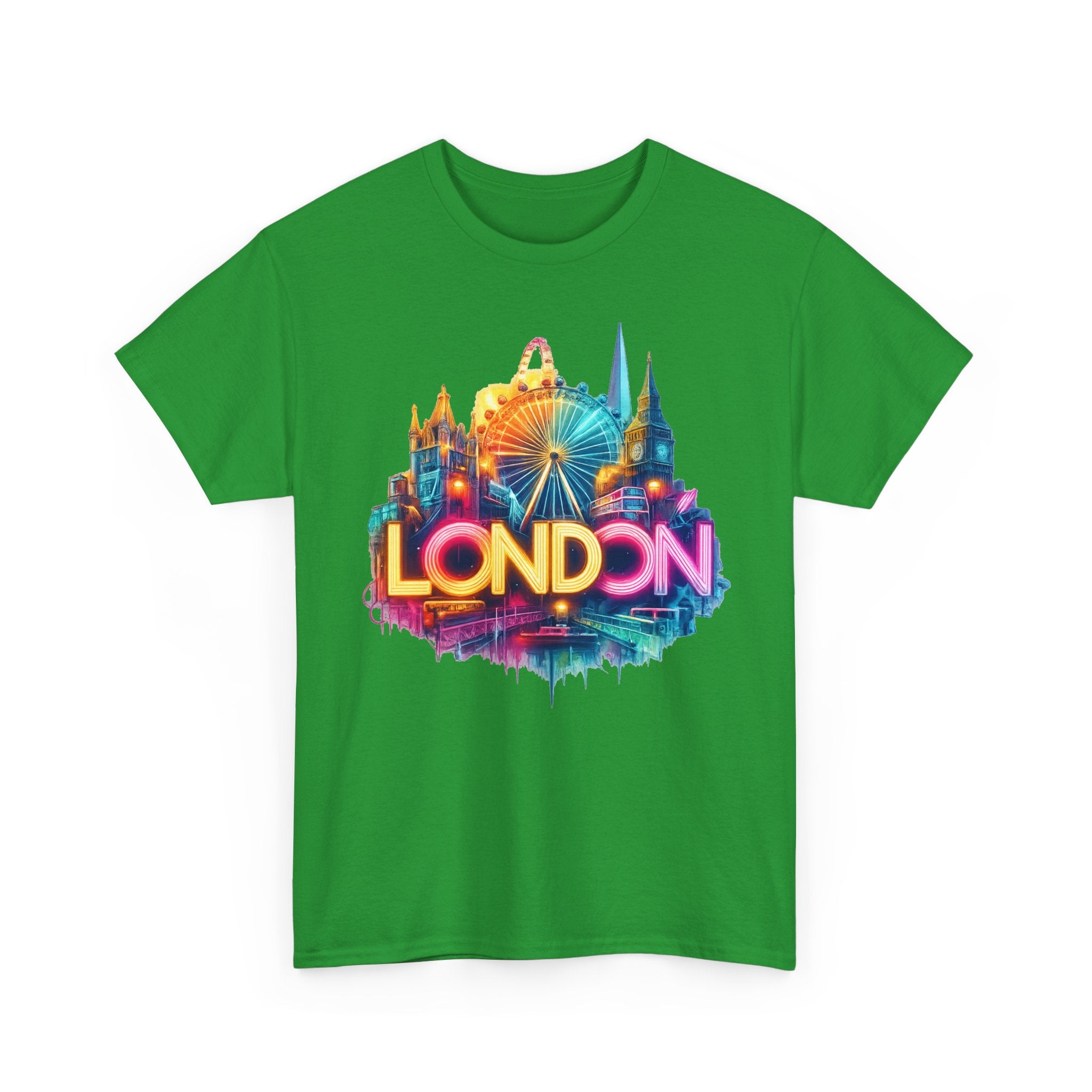 London Skyline Tee — Colorful Neon London Landmark T-Shirt