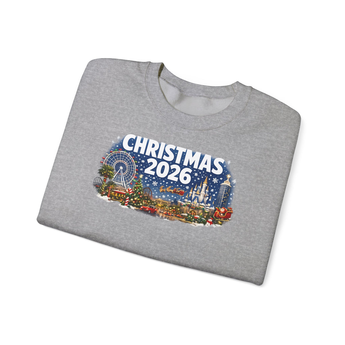 Christmas 2026 Holiday Sweatshirt – Festive Winter Cityscape Crewneck