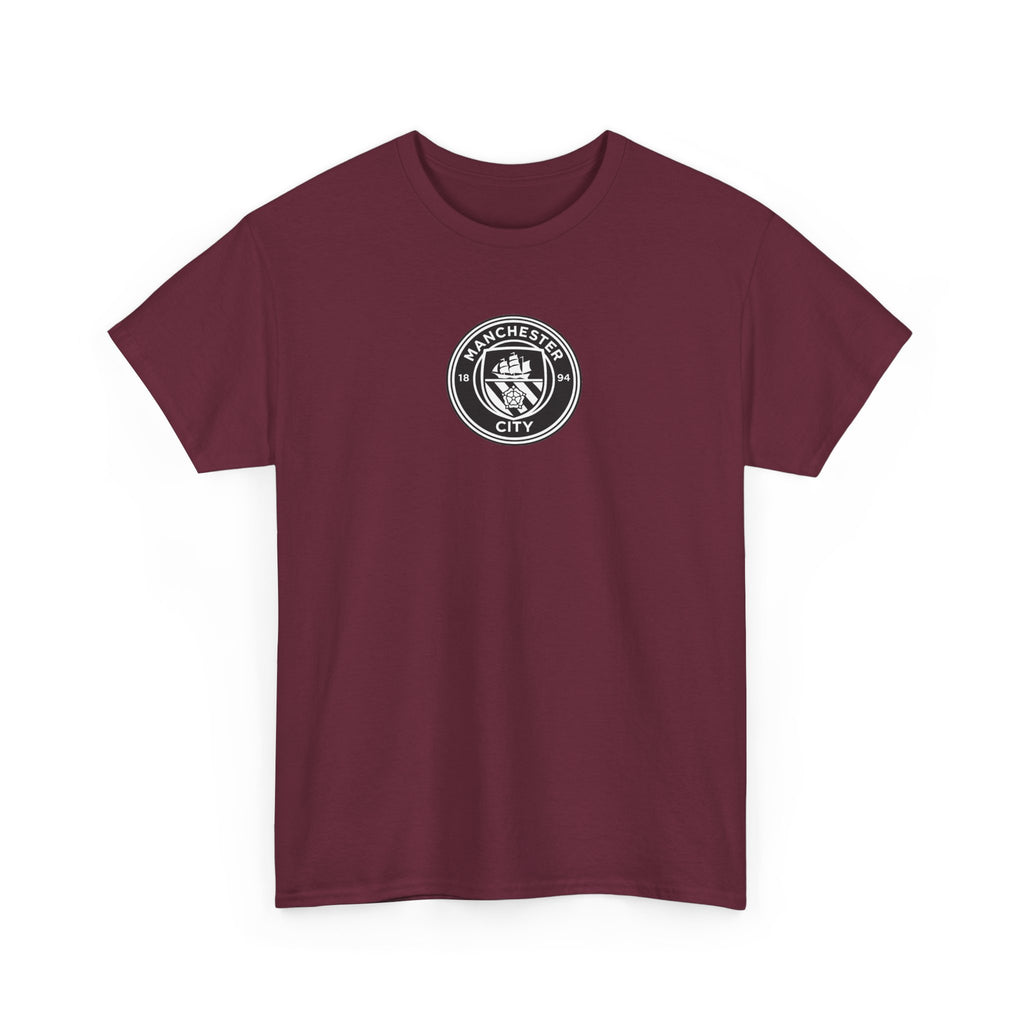 Man City Unofficial T-Shirt — Vintage Crest Logo Tee (Small Chest Emblem)
