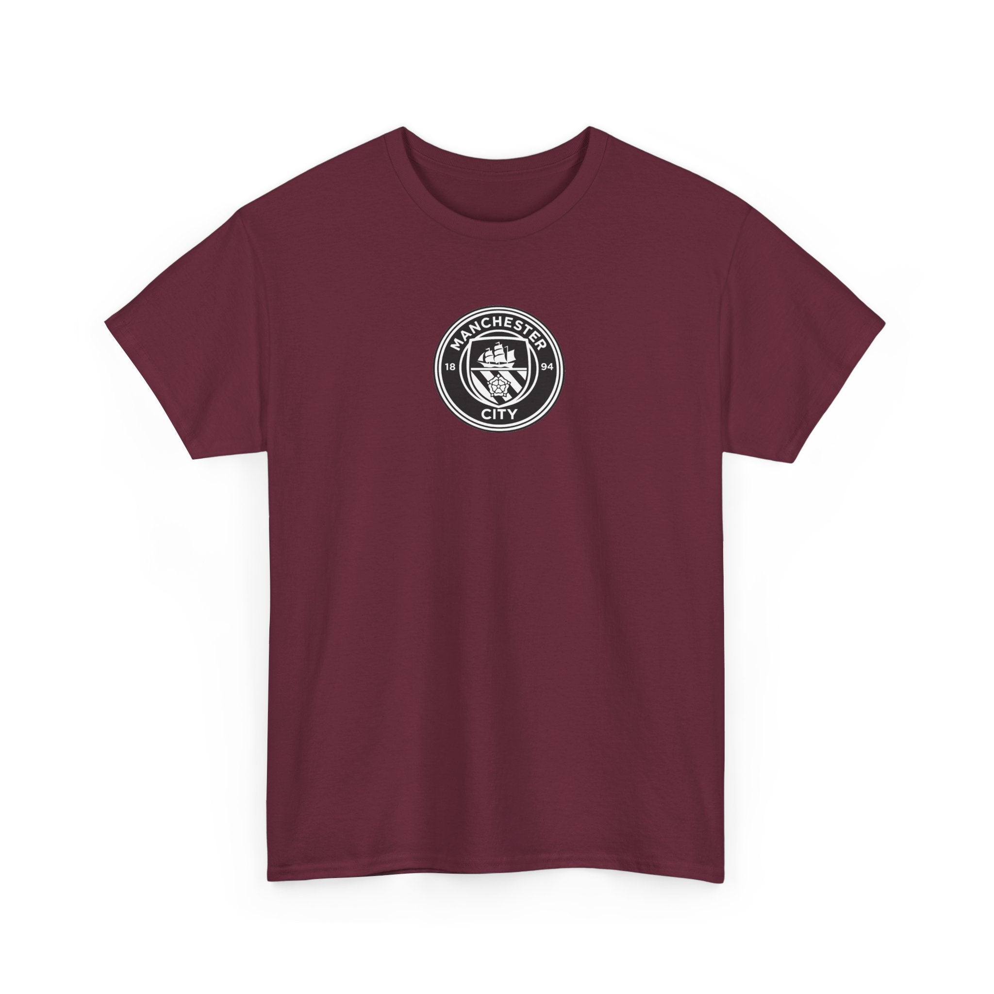 Man City Unofficial T-Shirt — Vintage Crest Logo Tee (Small Chest Emblem)