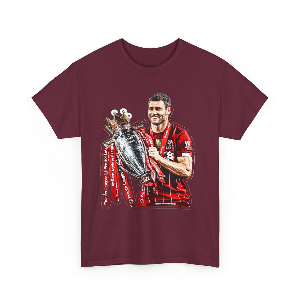 James Milner Liverpool Premier League Champion Trophy T-Shirt — Player Holding Premier Trophy