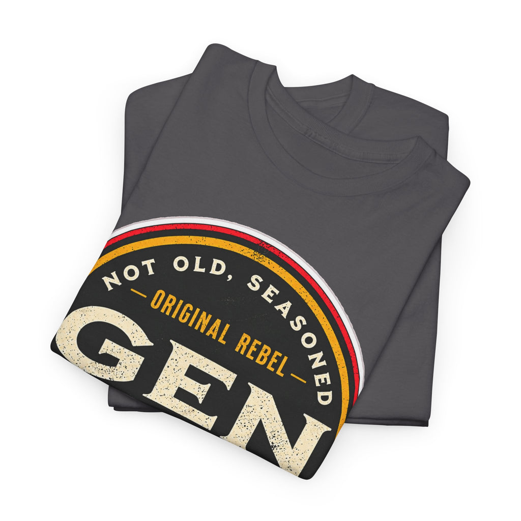 Gen X Tee - 'Not Old, Seasoned' Vintage Rebel Graphic T-Shirt (1965-1980)
