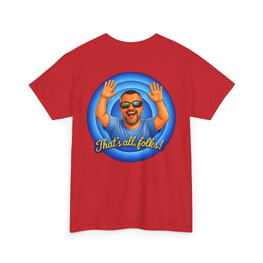 T-Shirt — "That's All, Folks!" Waving Portrait Graphic Tee