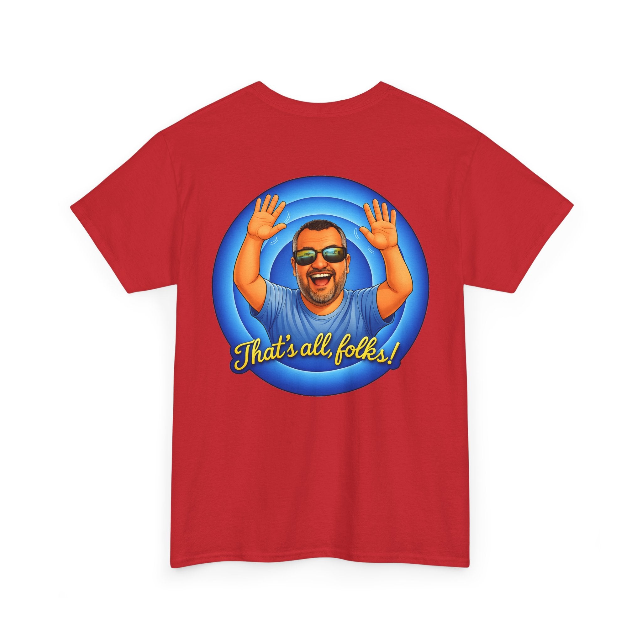 T-Shirt — "That's All, Folks!" Waving Portrait Graphic Tee