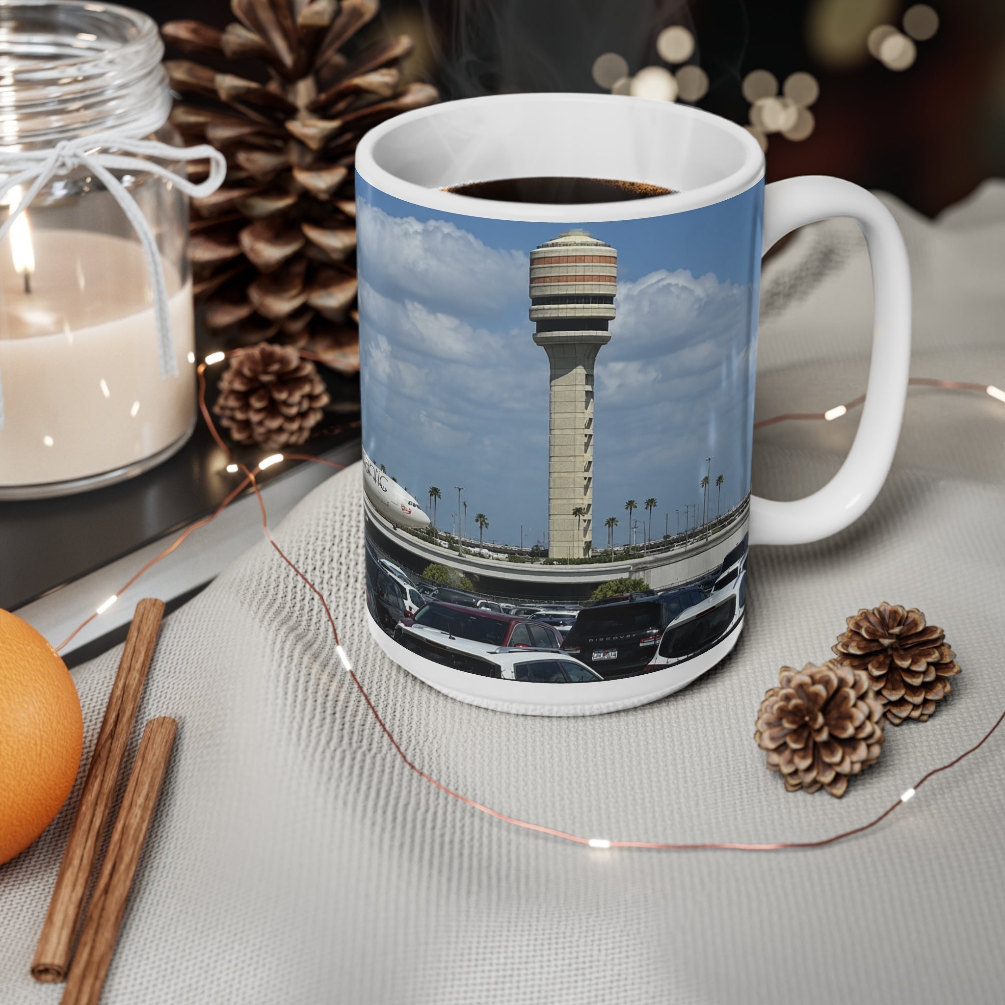 Virgin Atlantic at Orlando International Airport Photo Mug — Virgin Atlantic Jet Ceramic Coffee Cup (11oz/15oz)