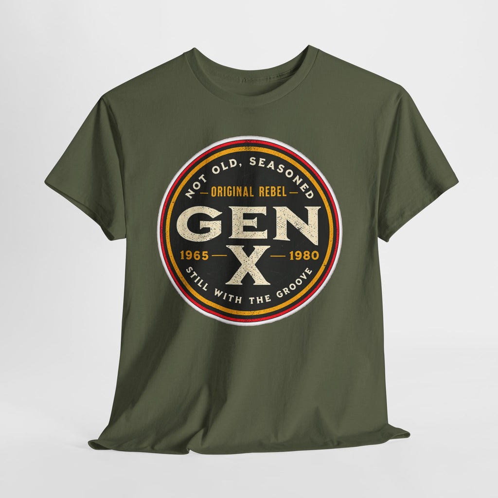 Gen X Tee - 'Not Old, Seasoned' Vintage Rebel Graphic T-Shirt (1965-1980)