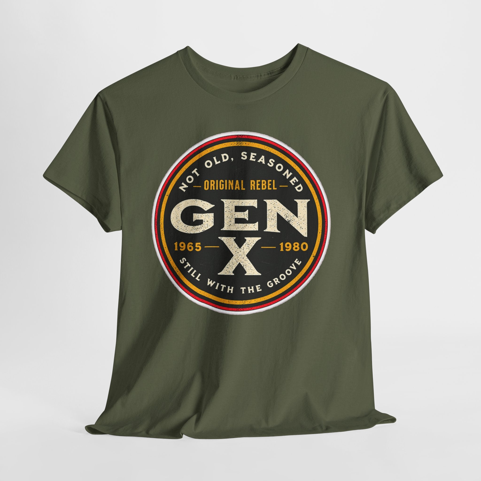 Gen X Tee - 'Not Old, Seasoned' Vintage Rebel Graphic T-Shirt (1965-1980)