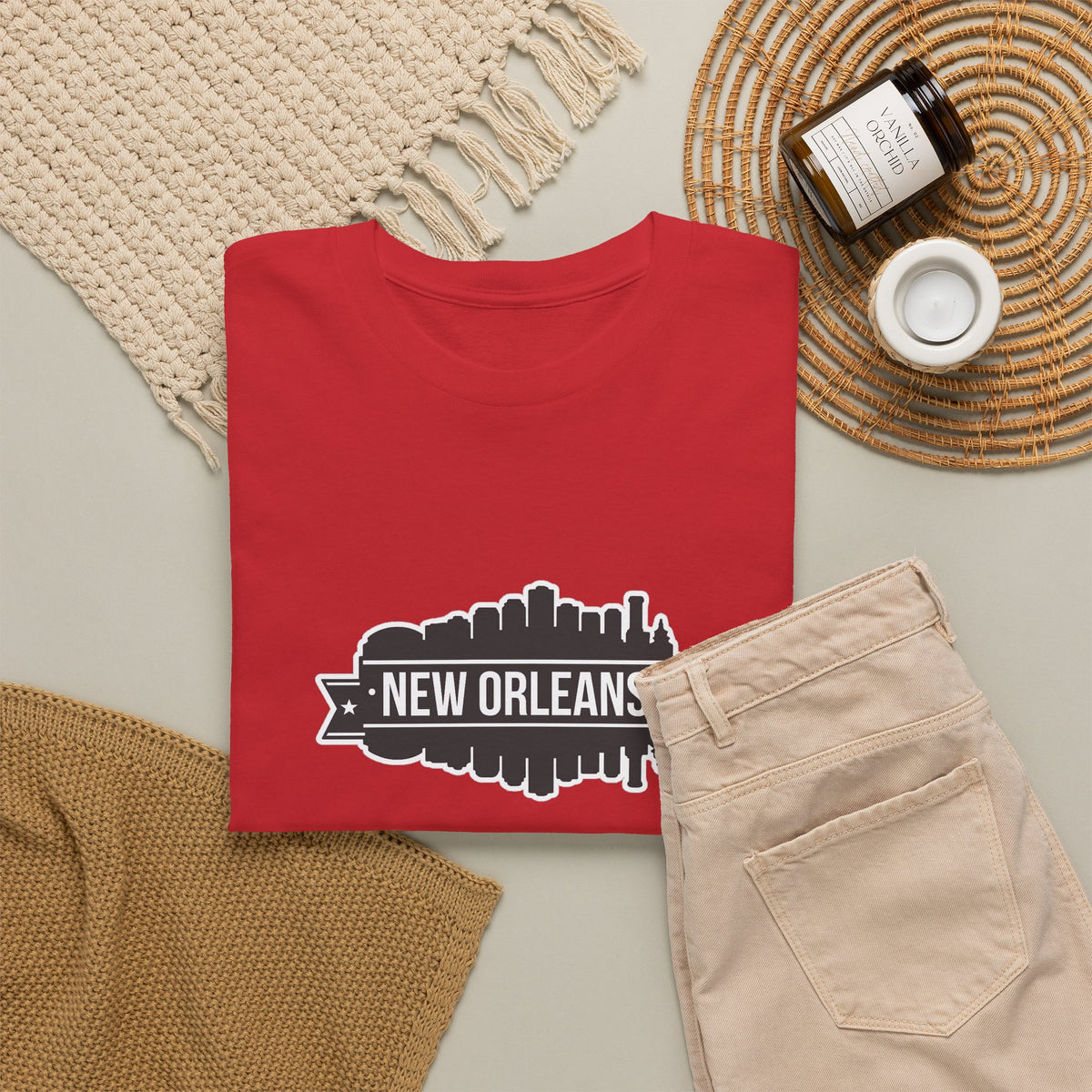 New Orleans Skyline T-Shirt – Retro Badge Cityscape Tee