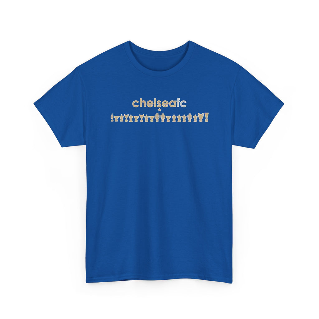 Chelsea FC Retro Silhouette Tee — Beige Logo Football Fans Shirt