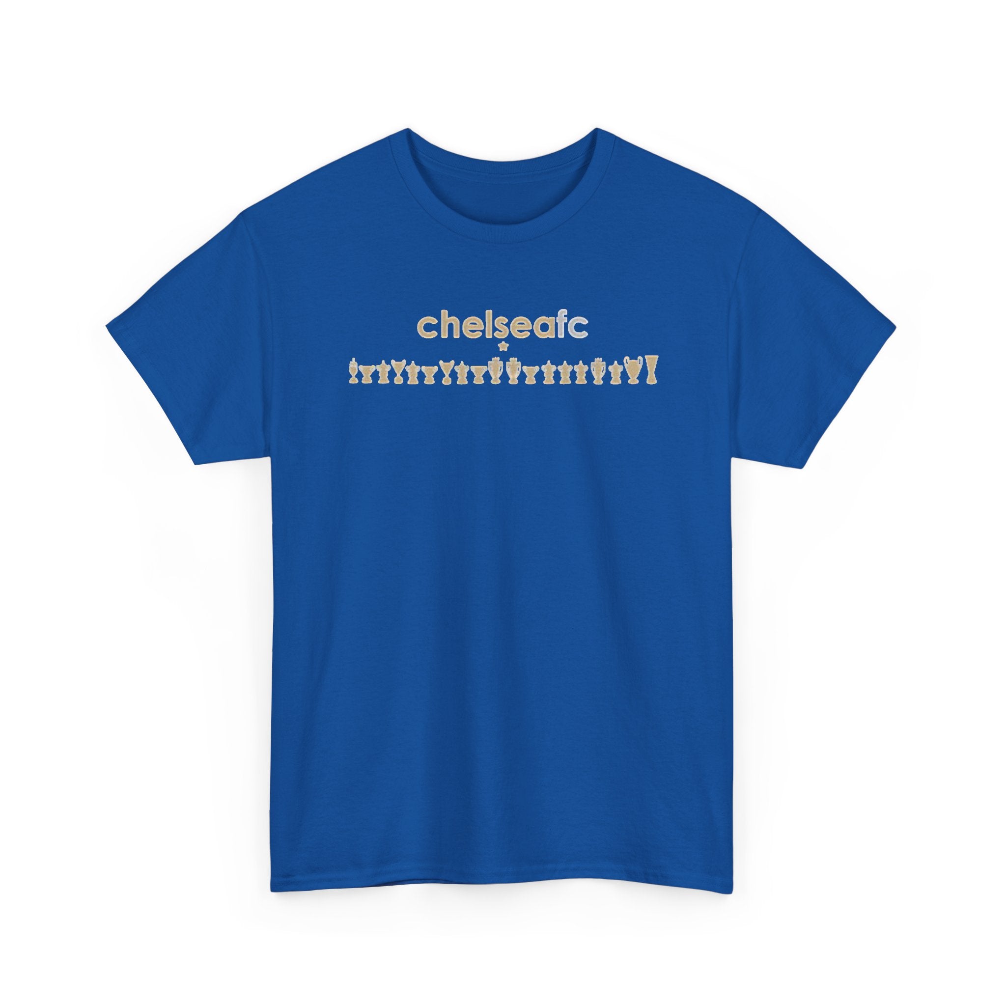 Chelsea FC Retro Silhouette Tee — Beige Logo Football Fans Shirt