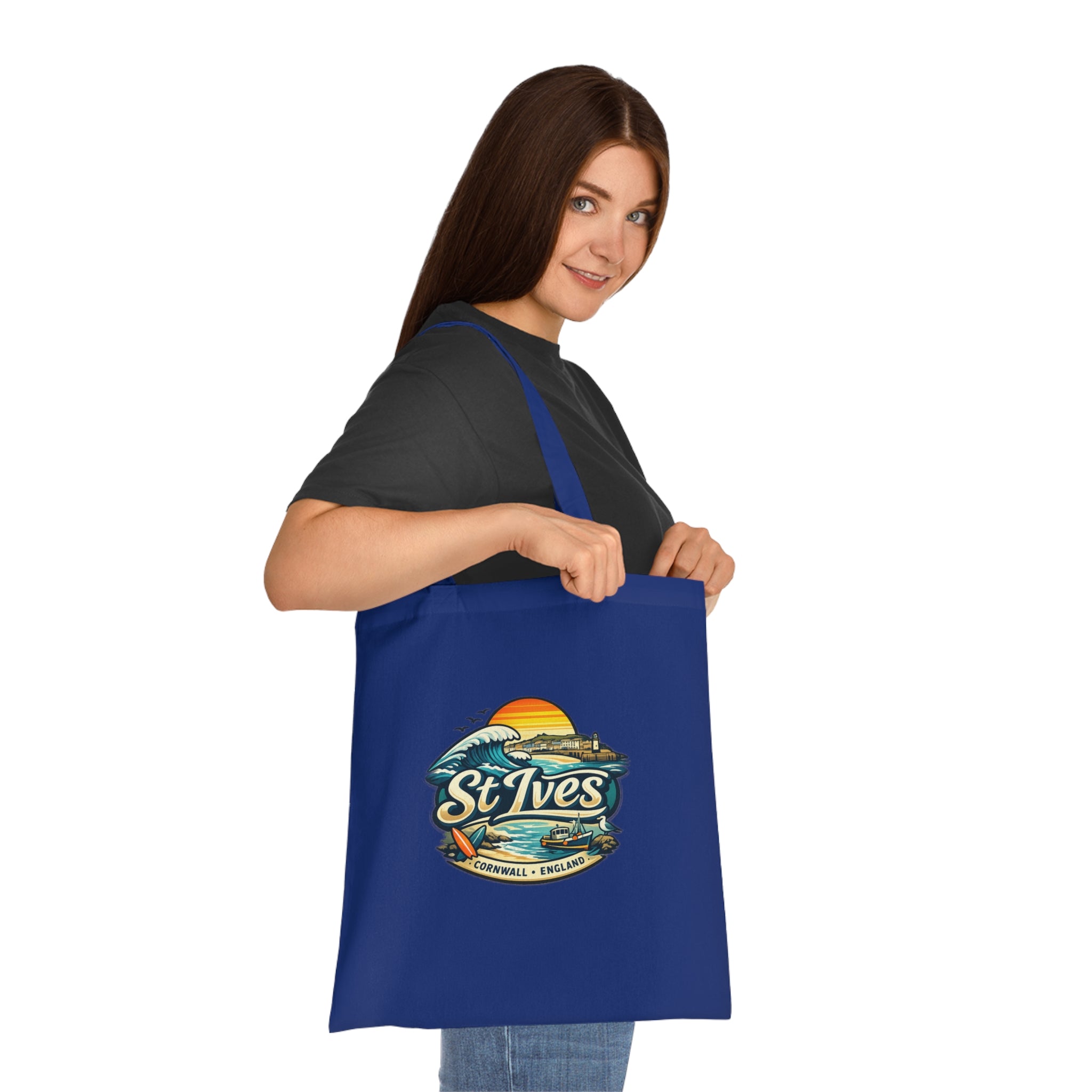 St Ives Beach Tote — Cornwall Surf Sunset Cotton Tote Bag