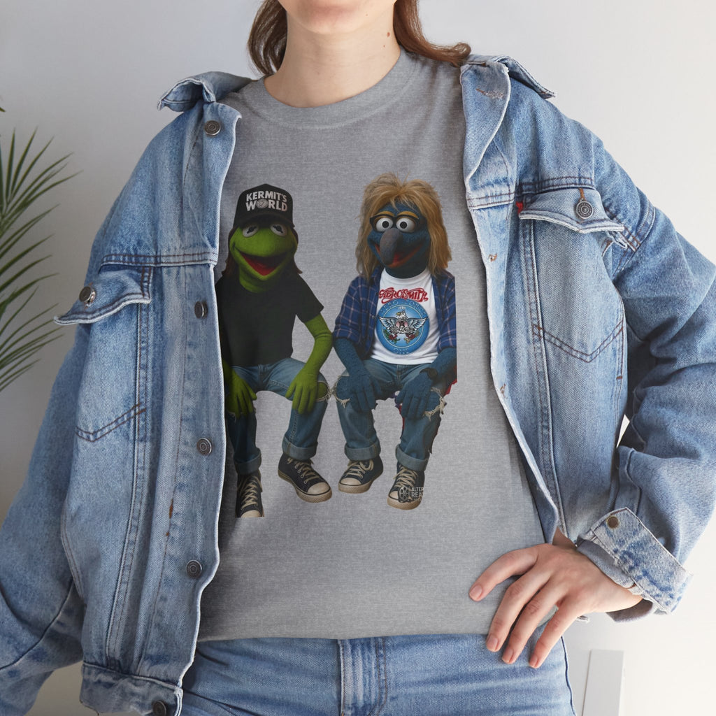 Kermit & Gonzo Waynes World Inspired Character Graphic T-Shirt