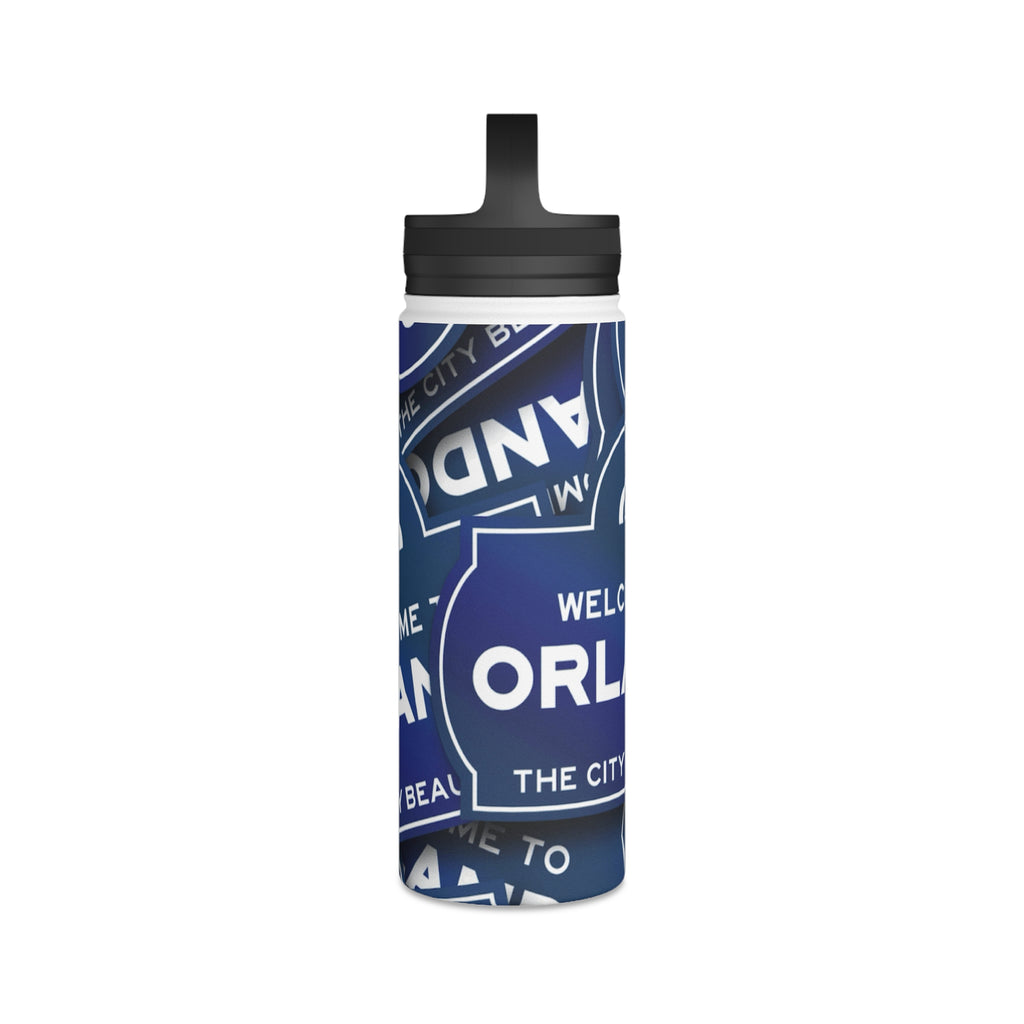 Orlando Stainless Steel Water Bottle — "Welcome to Orlando" Travel Bottle with Handle Lid