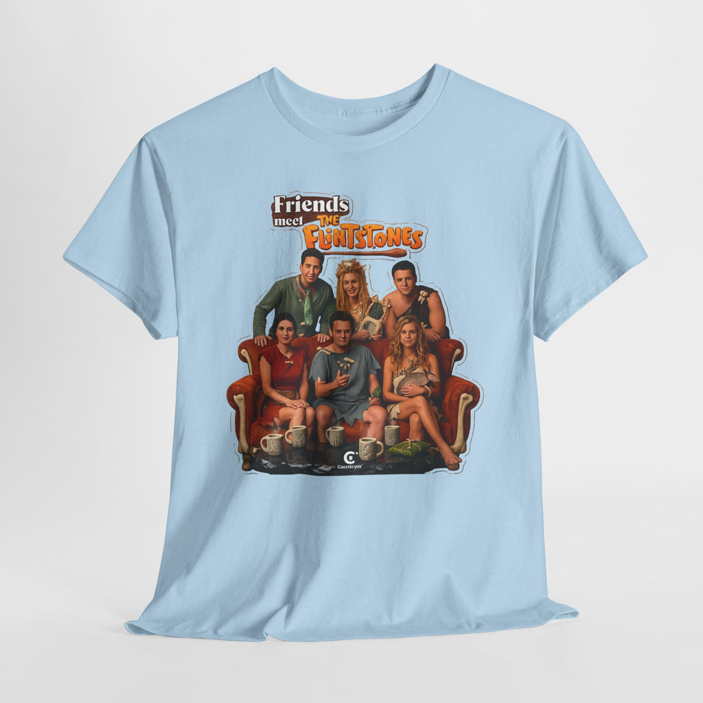 Friends meets the Flintstones TV Sitcom Cast Graphic Tee — 'Friends' Retro Couch Design
