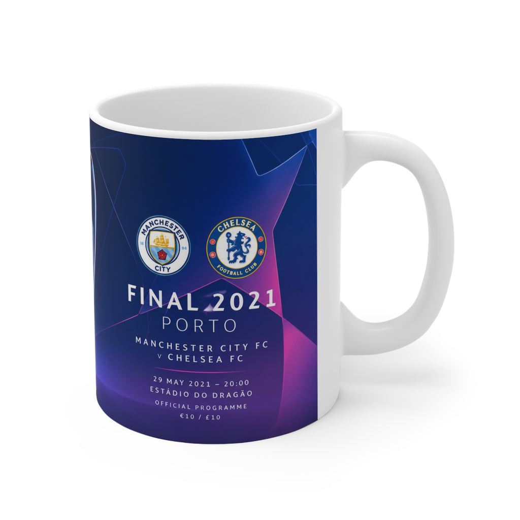 2021 Champions League Final Programme Cover Inspired Ceramic Mug — Coffee Cup (11oz/15oz)
