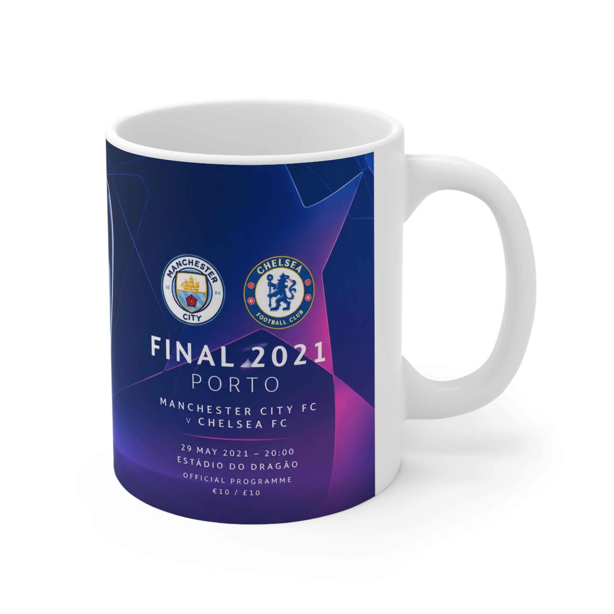 2021 Champions League Final Programme Cover Inspired Ceramic Mug — Coffee Cup (11oz/15oz)