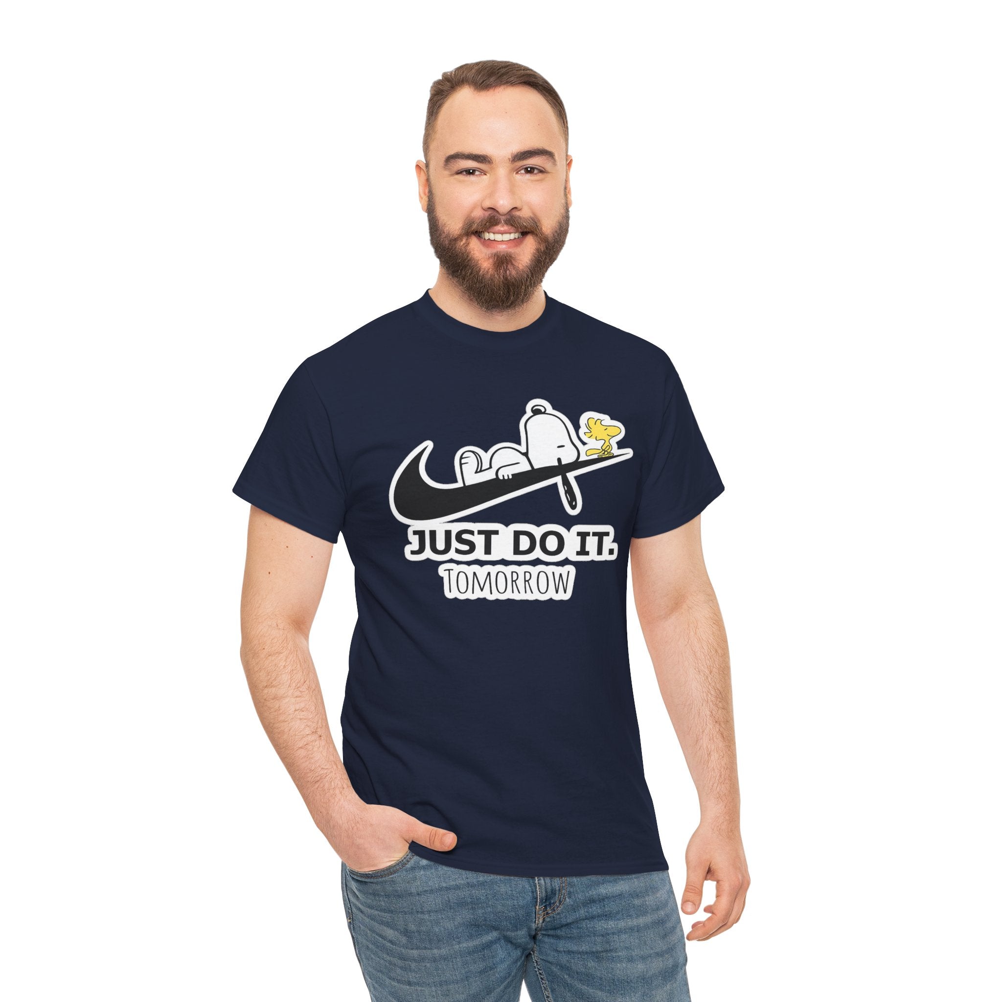 Snoopy "Just Do It Tomorrow" Graphic Cotton T-Shirt