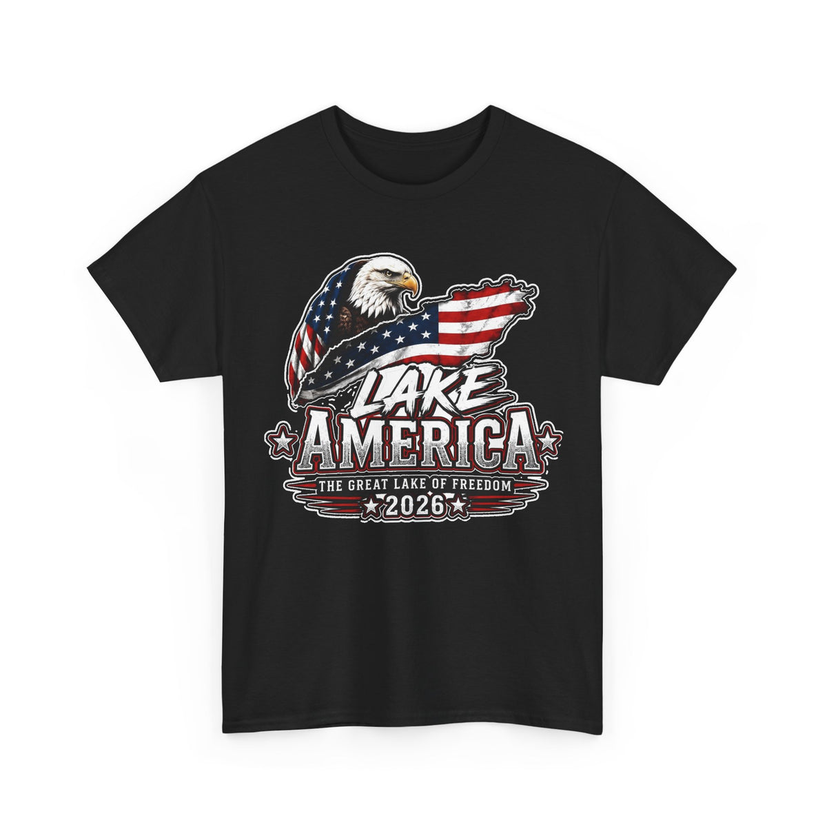 Lake America 2026 Eagle Flag Cotton T-Shirt