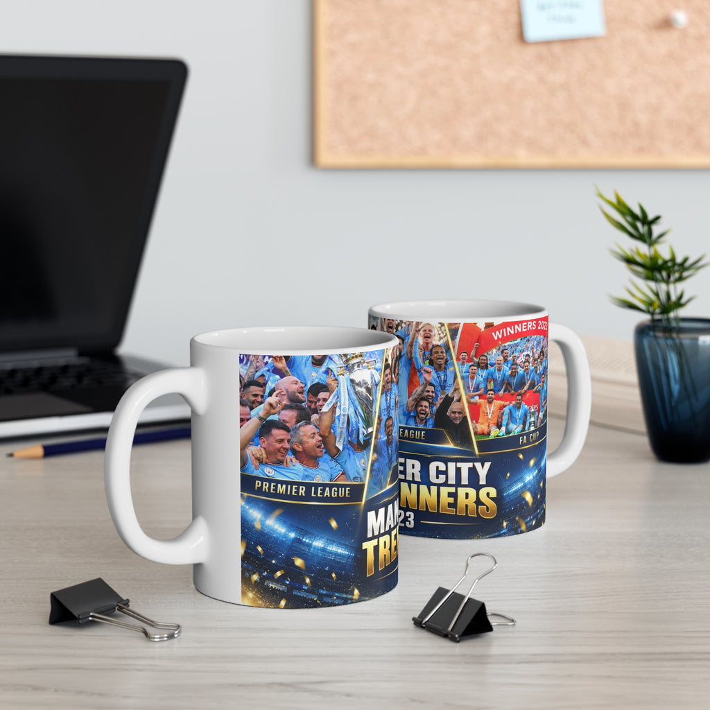 Manchester City Treble Winners 2022/2023 Ceramic Mug - 11oz & 15oz