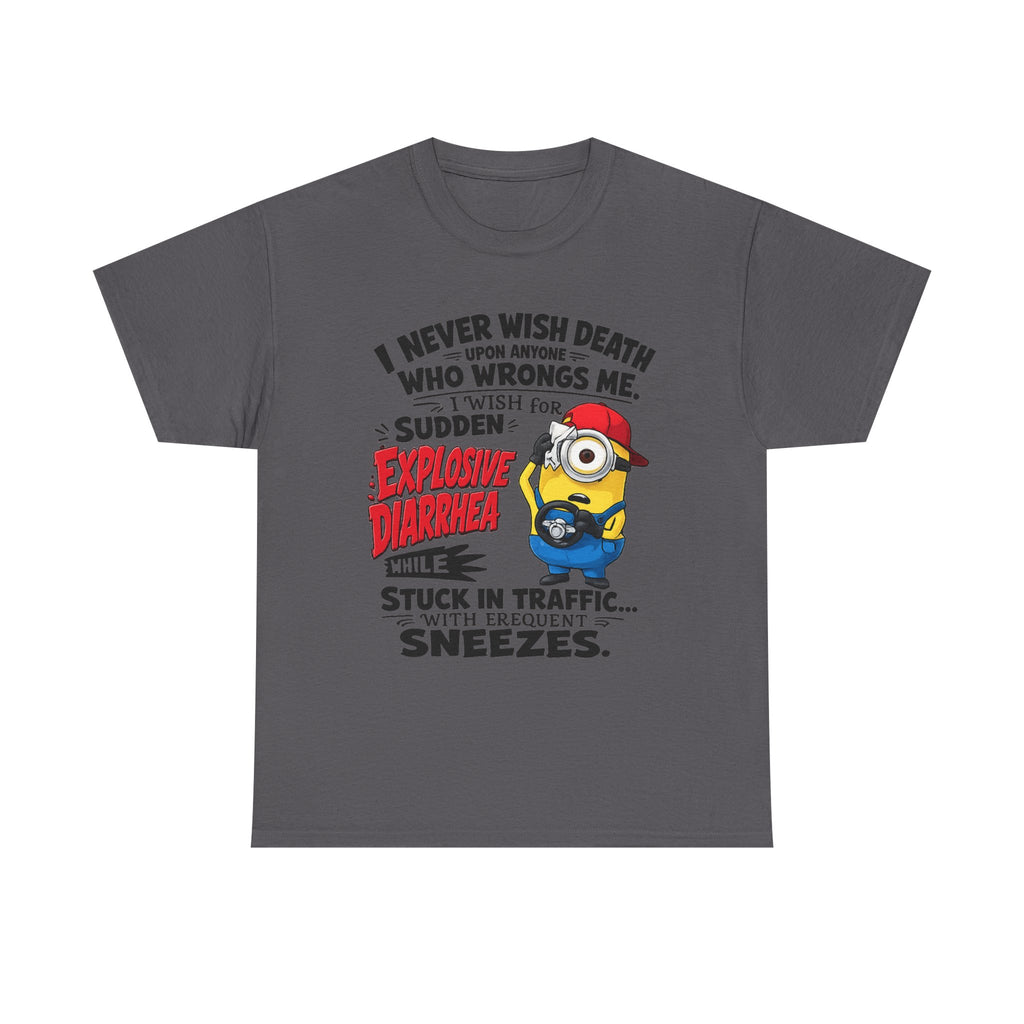 Funny Minion Traffic Tee — "Explosive Diarrhea" Humorous Graphic T-Shirt