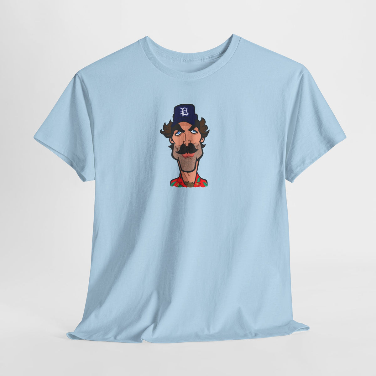 Magnum PI Retro Caricature T-Shirt — Retro Mustache Hat Portrait Tee