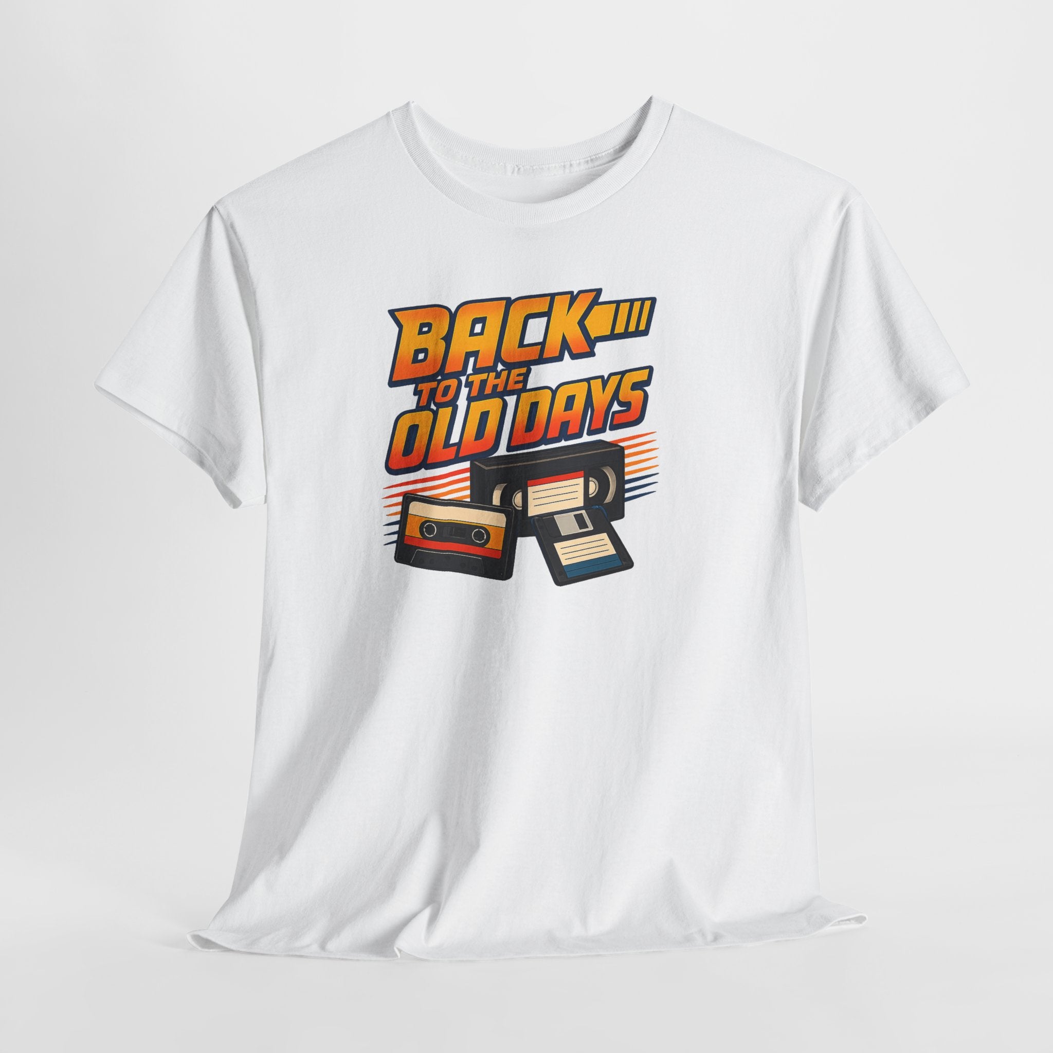 Back to the Old Days Tee – Retro Cassette & VHS Nostalgia T-Shirt