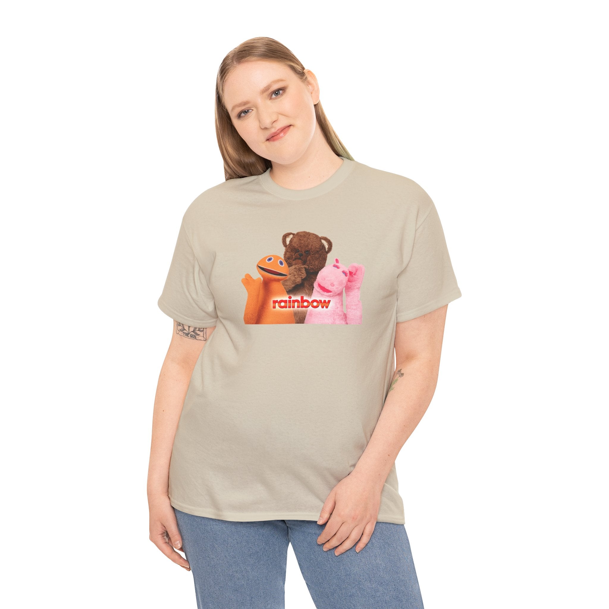 Rainbow Kids TV Zippy, George and Bungle Puppets T-Shirt — Cute Teddy & Hand Puppets Graphic Tee
