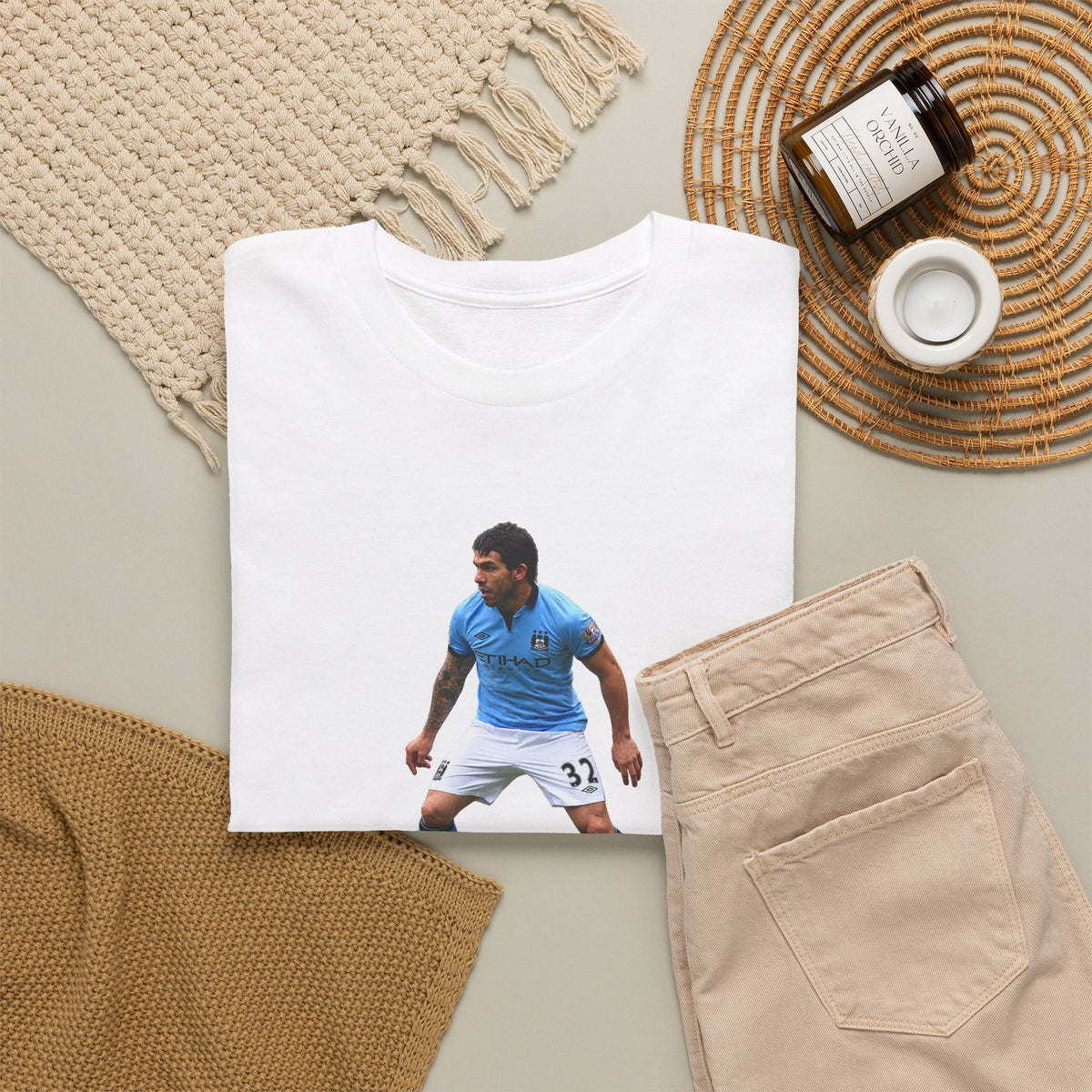 Carlos Tevez Manchester City Legend Cotton T-Shirt