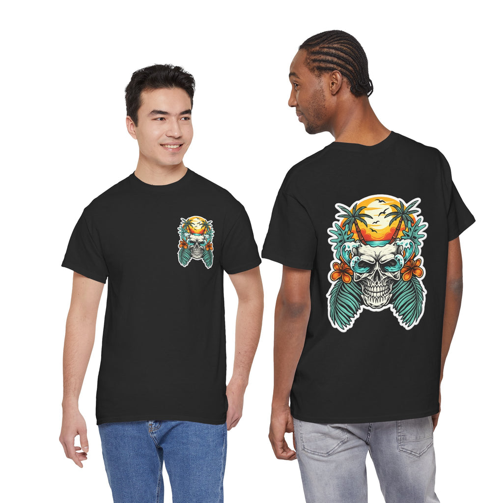 Tropical Skull Tee — Sunset Palm Beach Skull T-Shirt