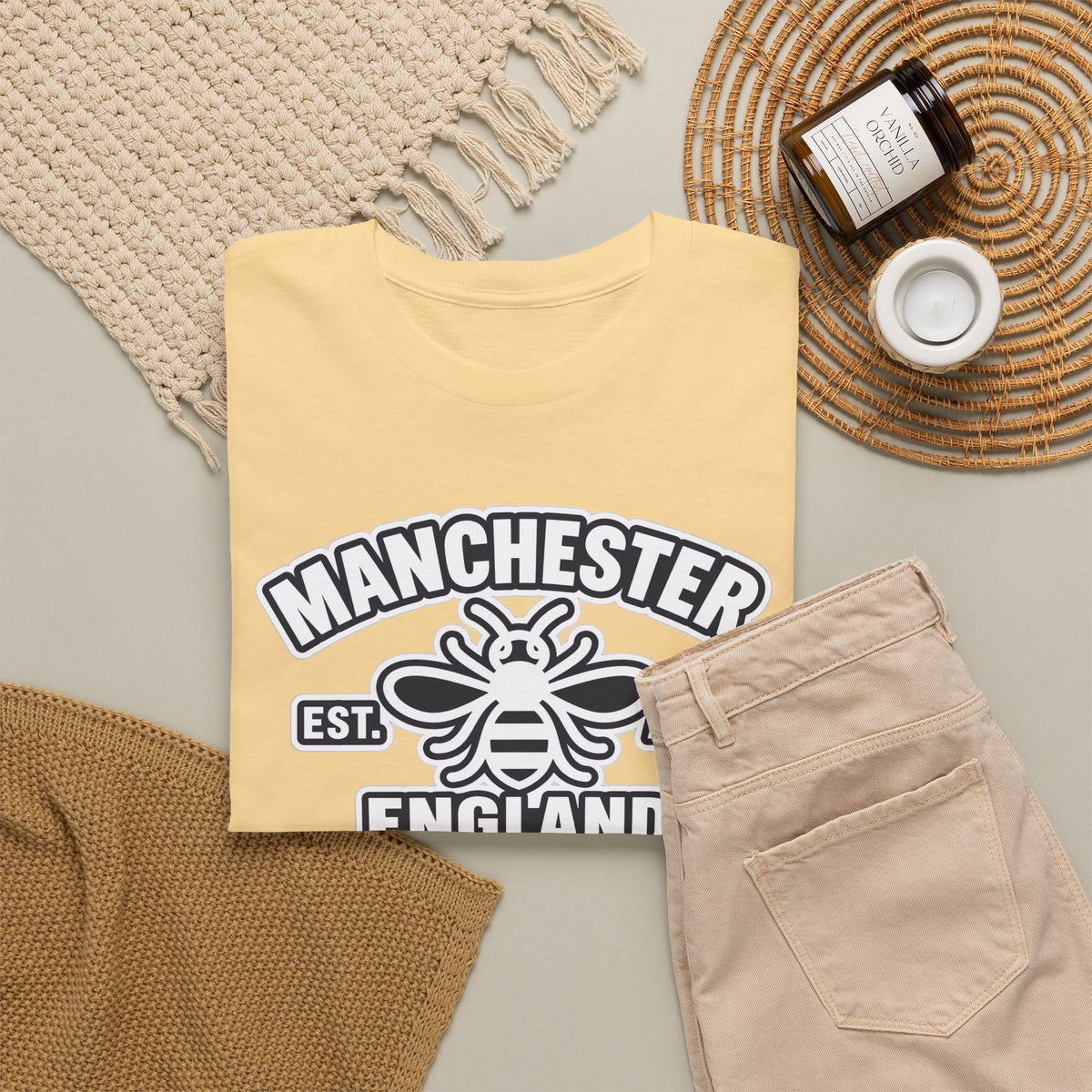 Manchester Bee Cotton T-Shirt – Established 1979 England Graphic Tee
