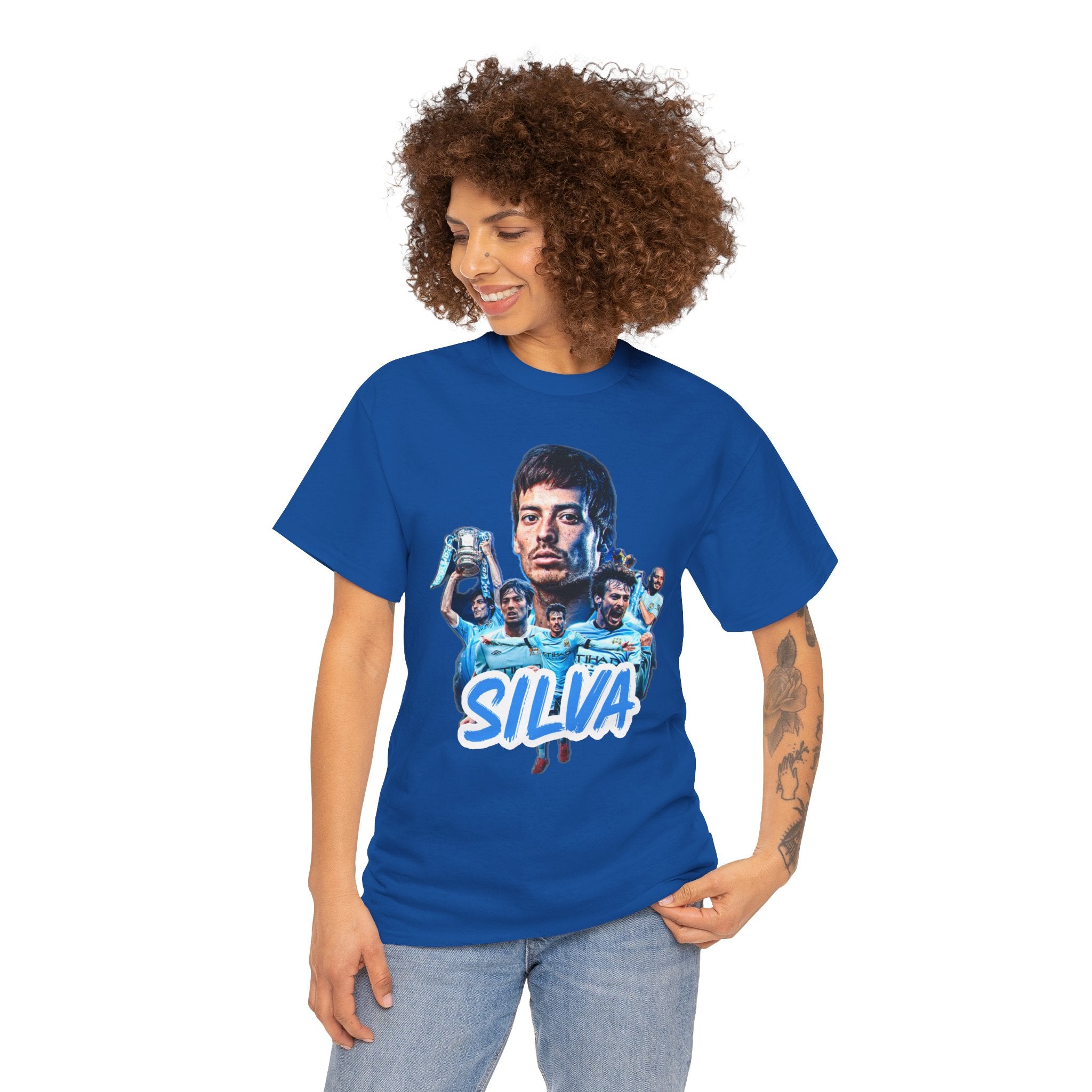 David Silva Manchester City Soccer Tee — Classic Player Portrait Football Shirt