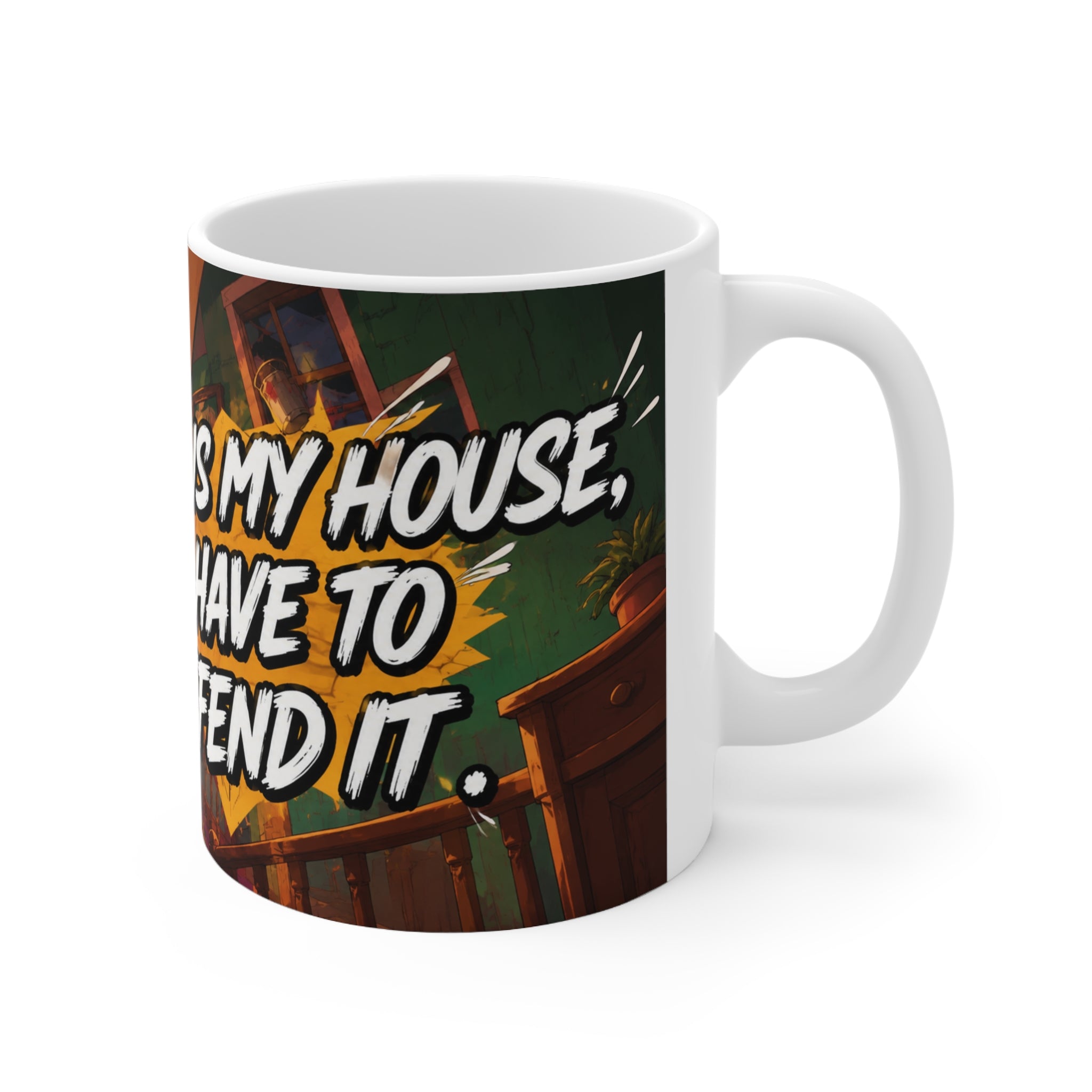 Home Alone Inspired Anime Coffee Mug — "This Is My Cozy Face, I Have Defended" 11oz & 15oz Ceramic