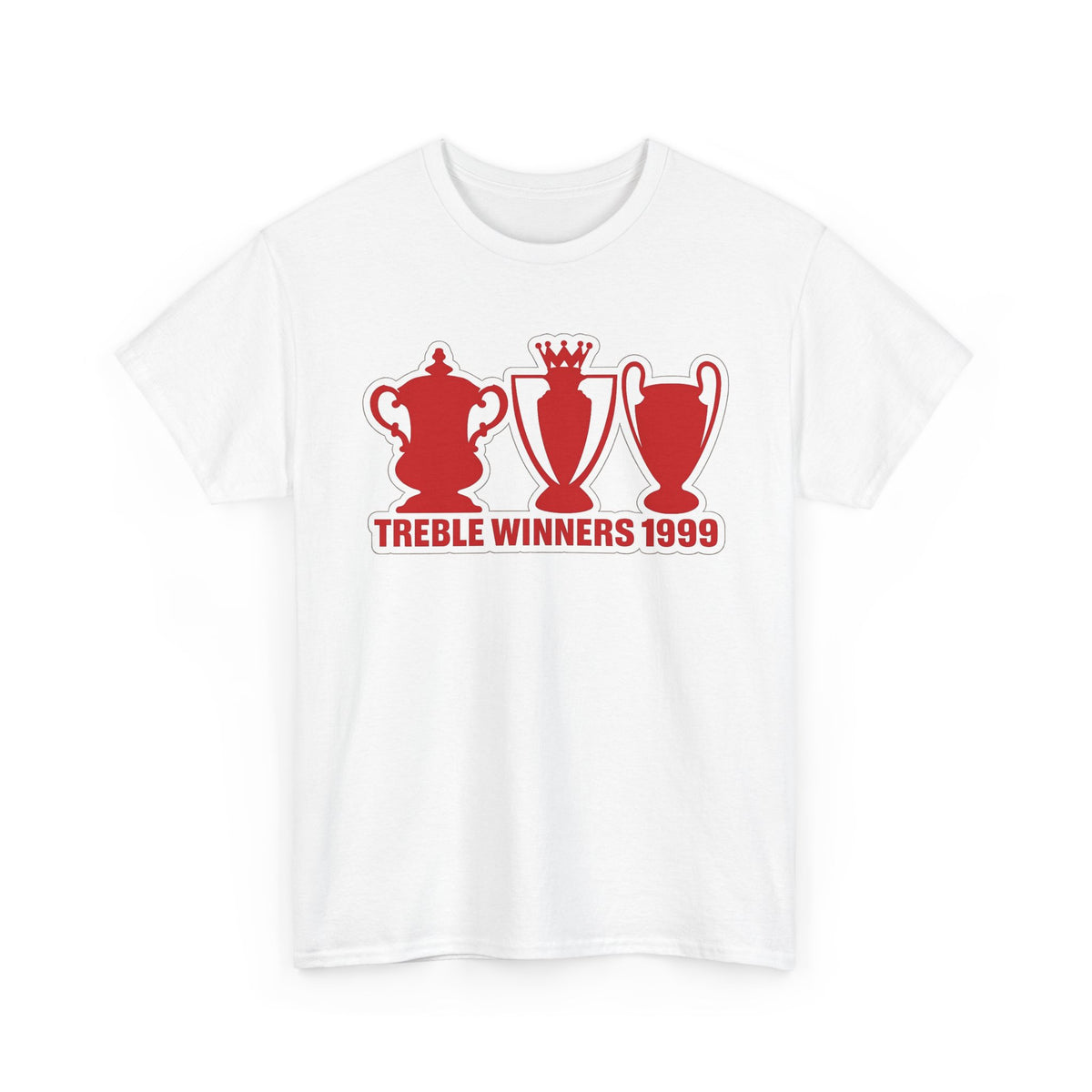 Manchester United Treble Winners 1999 Trophy Graphic Cotton T-Shirt