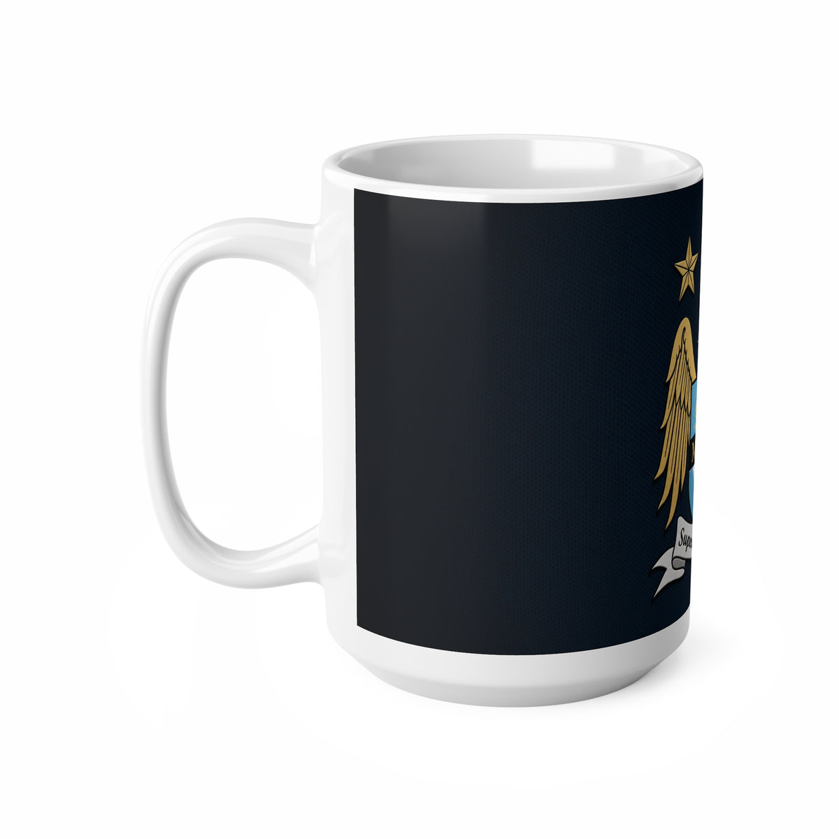 Manchester City Retro Crest Mug — MCFC Shield Ceramic Coffee Cup (11oz & 15oz)