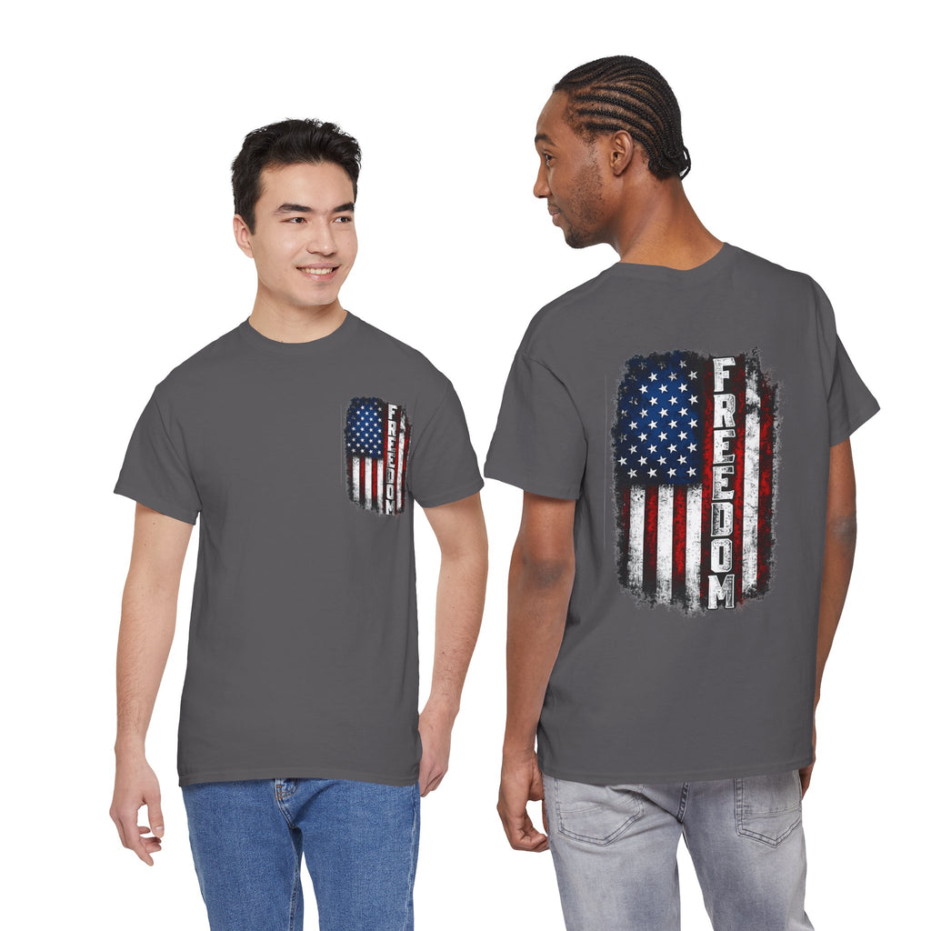 Freedom American Flag T-Shirt — Distressed USA Patriotic Tee