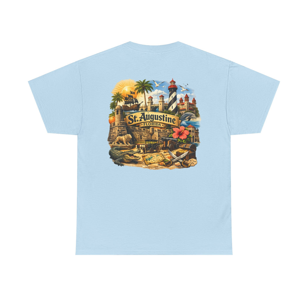 St. Augustine Florida Vintage Travel Tee — Retro Beach & Lighthouse Souvenir T-Shirt