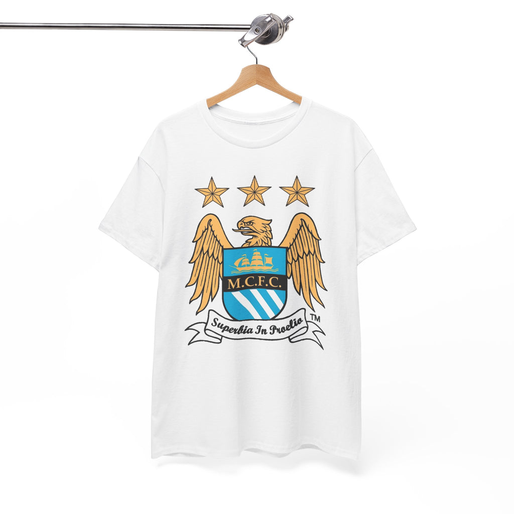 Manchester City Retro Club Crest T‑Shirt — MCFC Vintage Style Club Emblem Tee