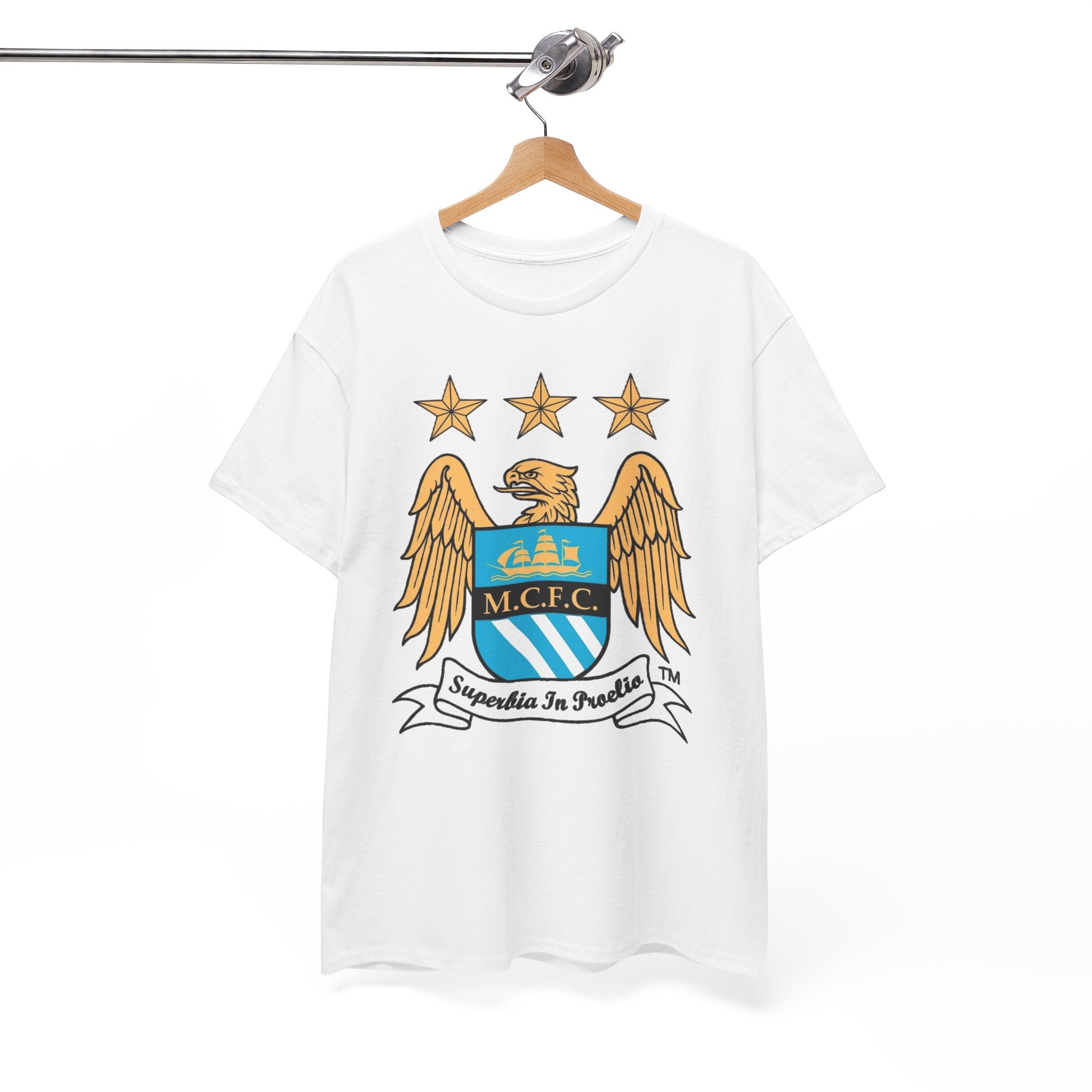 Manchester City Retro Club Crest T‑Shirt — MCFC Vintage Style Club Emblem Tee