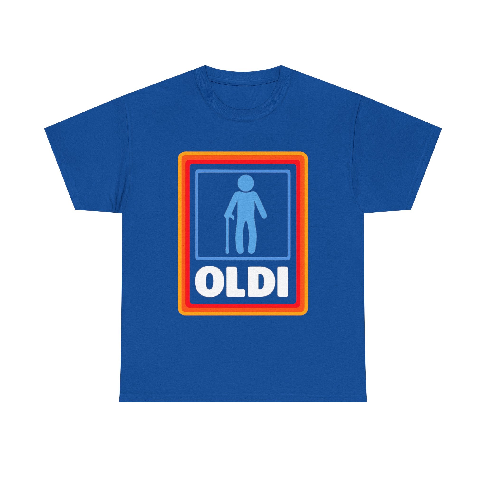 Oldi Retro Logo Tee — Funny Elderly Humour T-Shirt