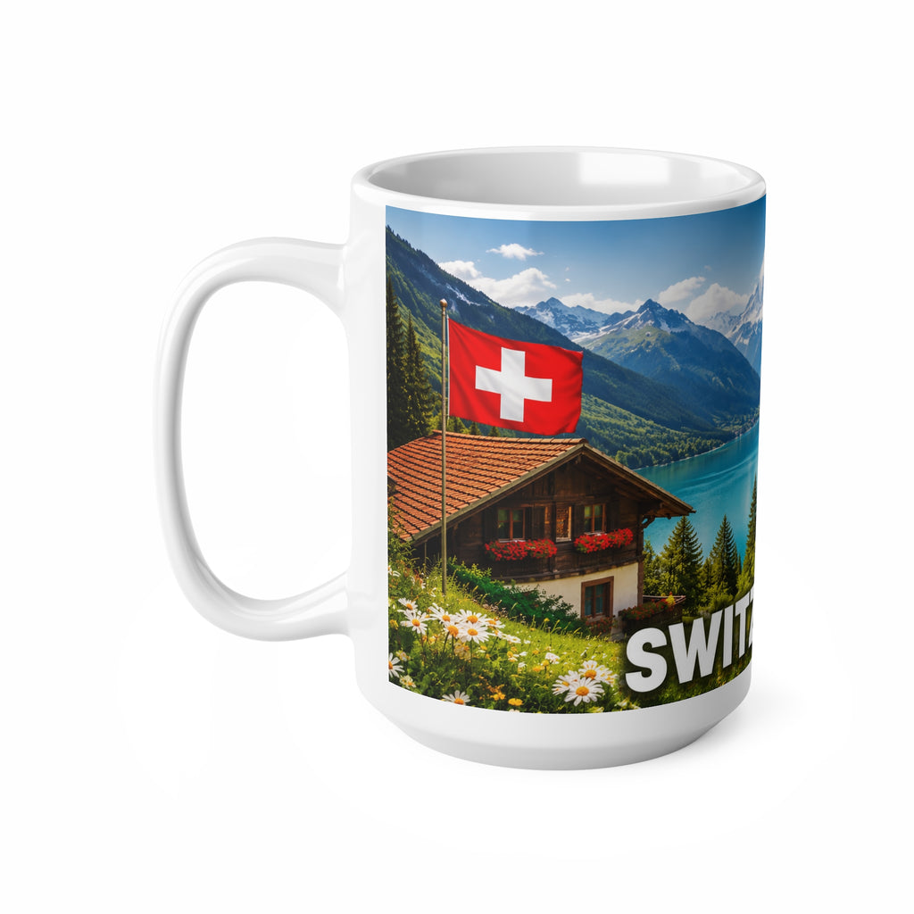 Switzerland Scenic Coffee Mug — Alpine Lake & Chalet 11oz/15oz