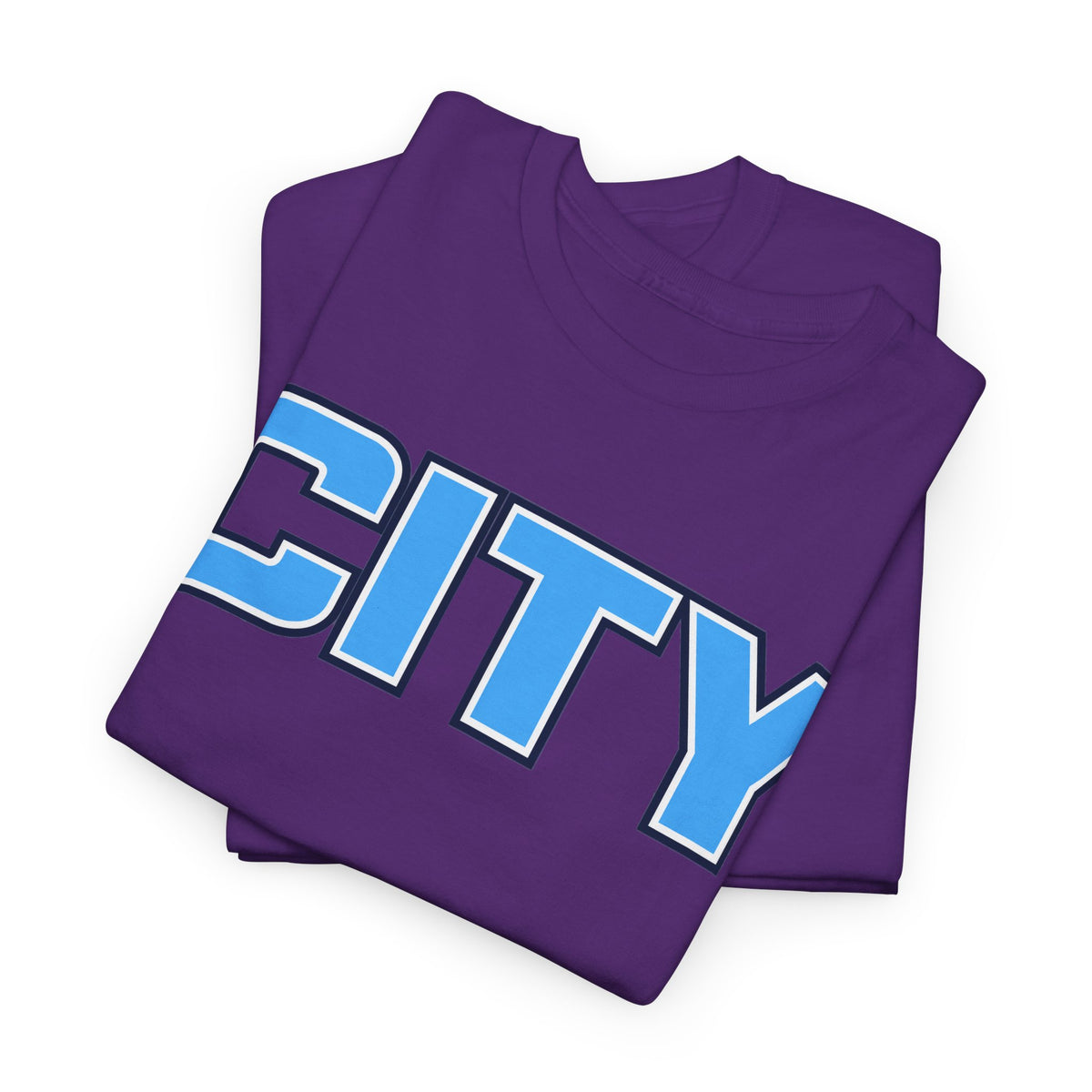 CITY Graphic Tee — Retro Man City Inspired Blue Block Letter T-Shirt