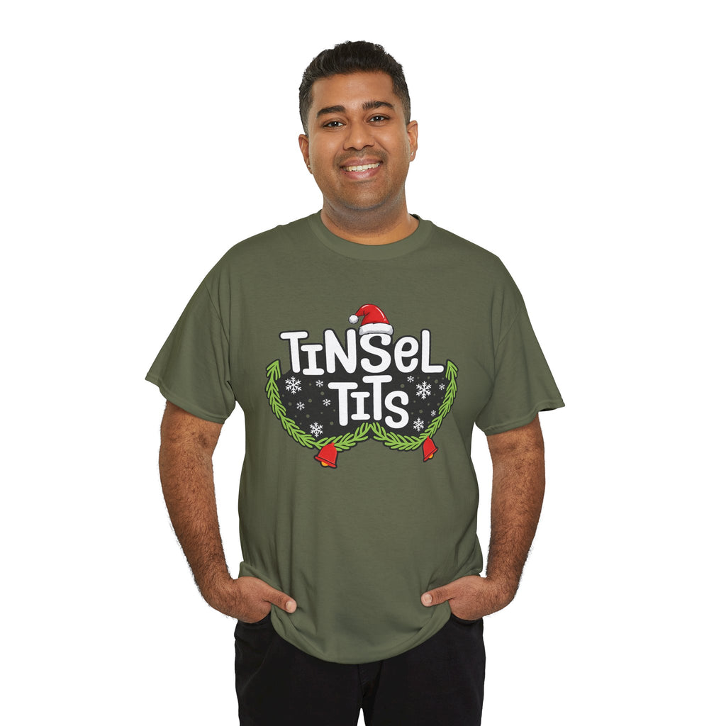 T-Shirt — "Tinsel Tits" Funny Christmas Wreath Holiday Tee