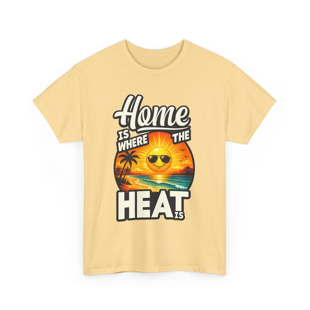 Home Is Where The Heat Is T-Shirt — Retro Beach Sunset Tee