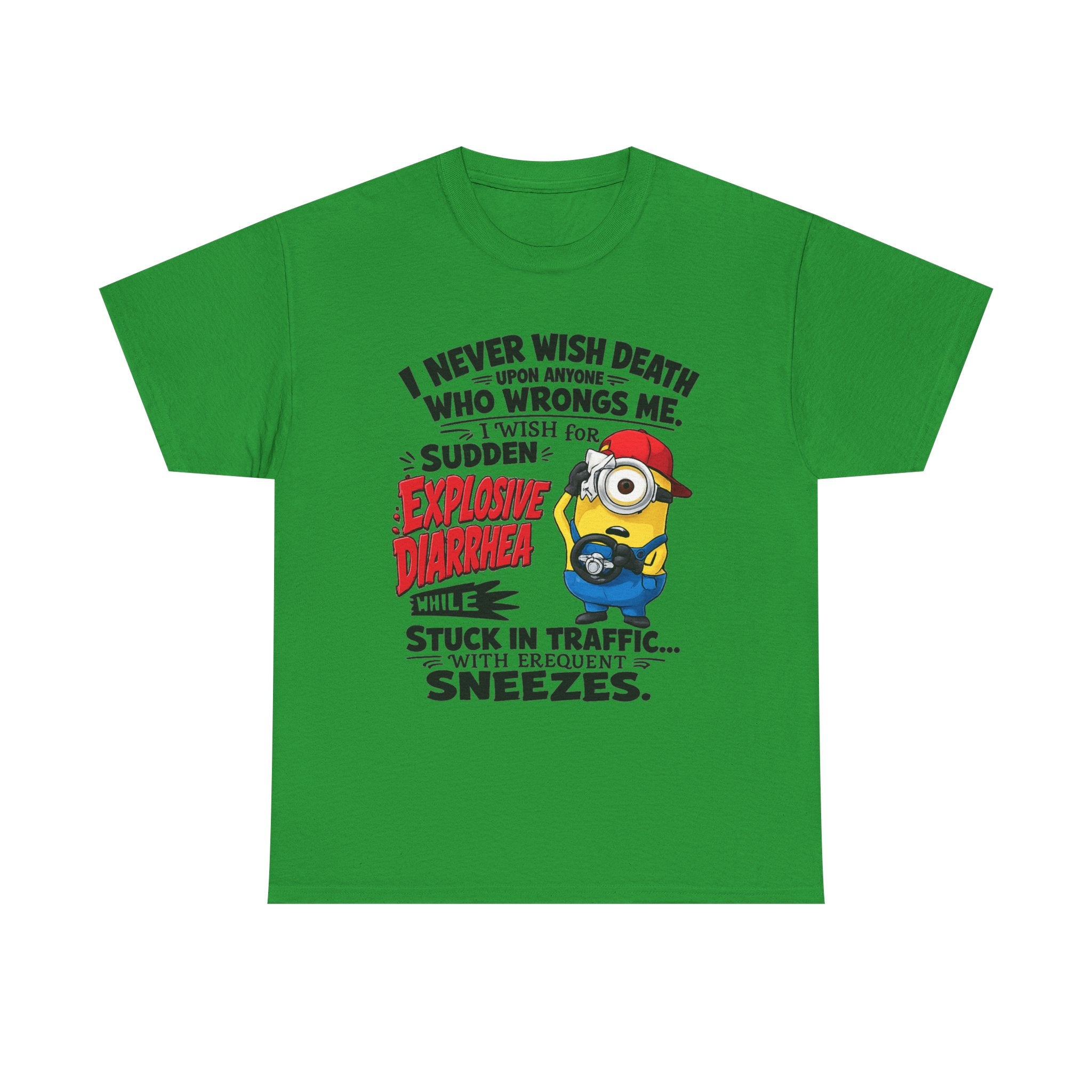 Funny Minion Traffic Tee — "Explosive Diarrhea" Humorous Graphic T-Shirt