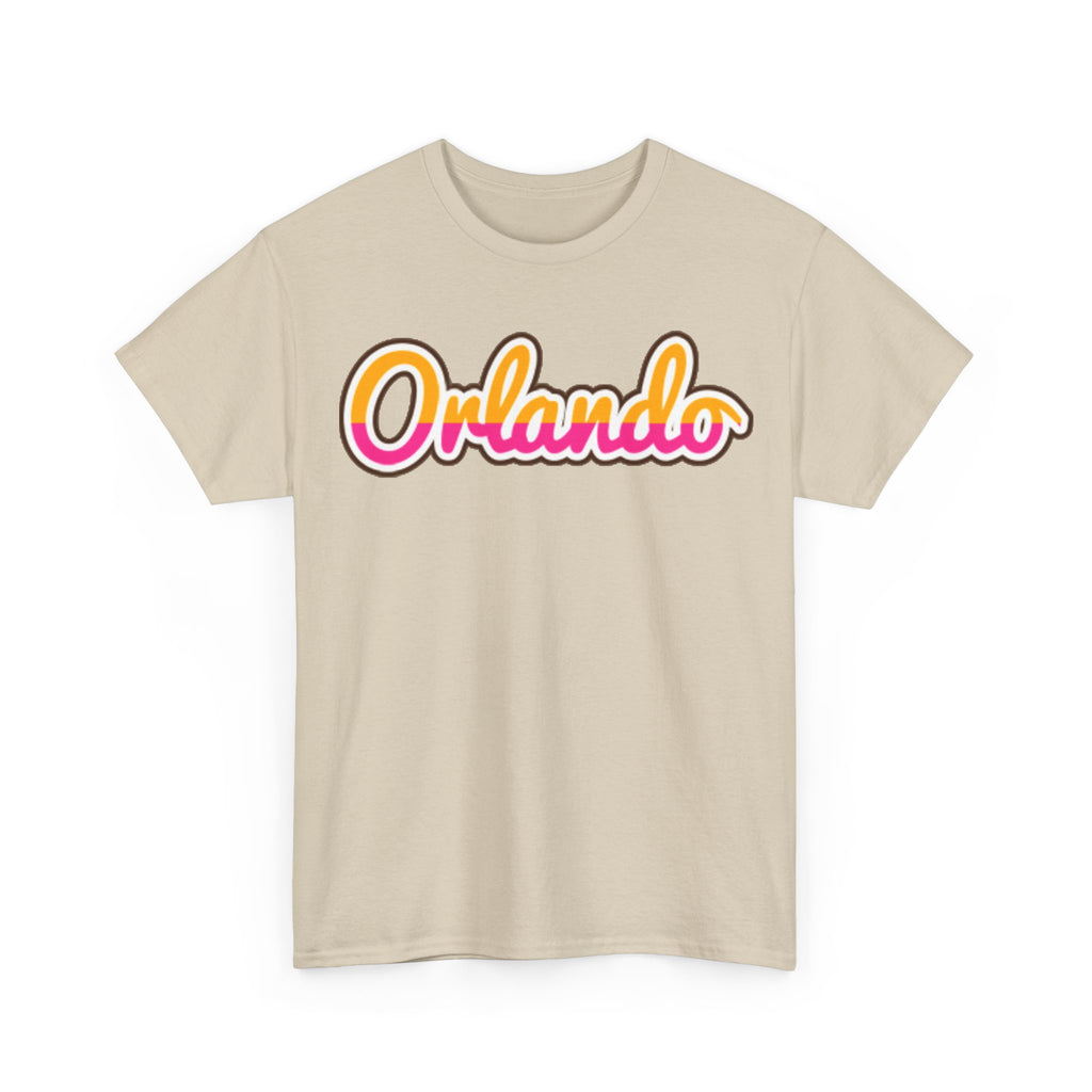 Orlando Retro Script Tee — Vintage Sunset City Souvenir Shirt