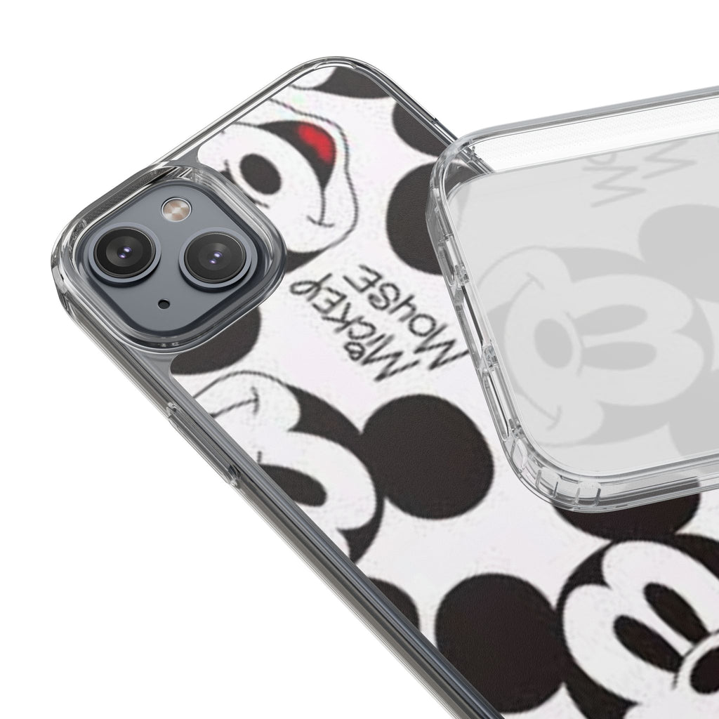 Mickey Mouse Clear Phone Case – Retro Cartoon Pattern Clear Case